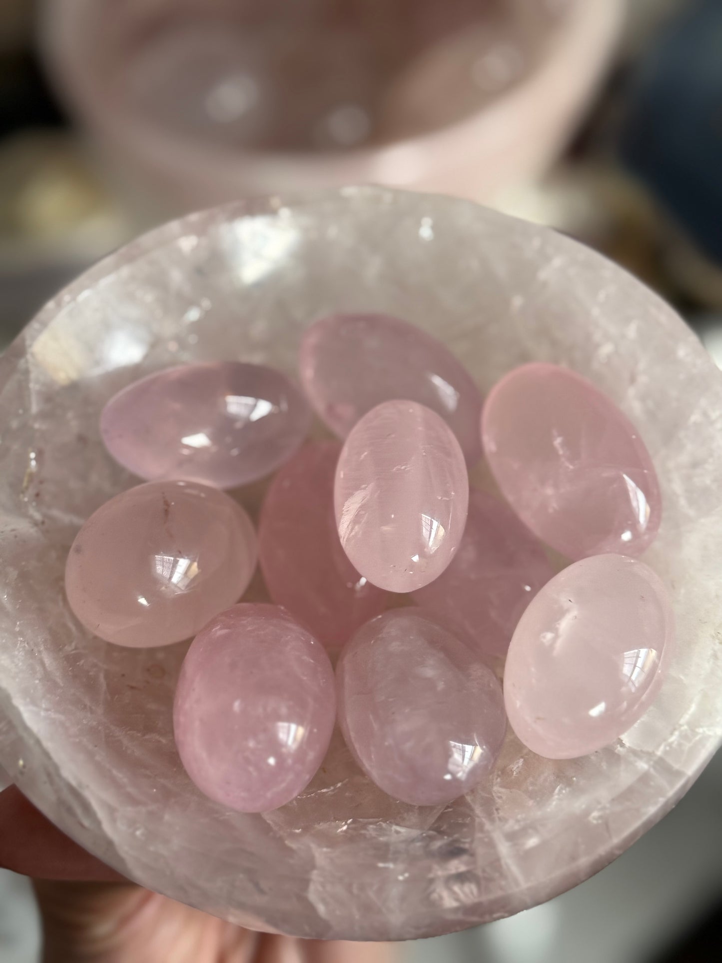 Star Rose Quartz Lingam, Shiva Lingam, Crystal Shiva Lingam, Rose Quartz Tumble