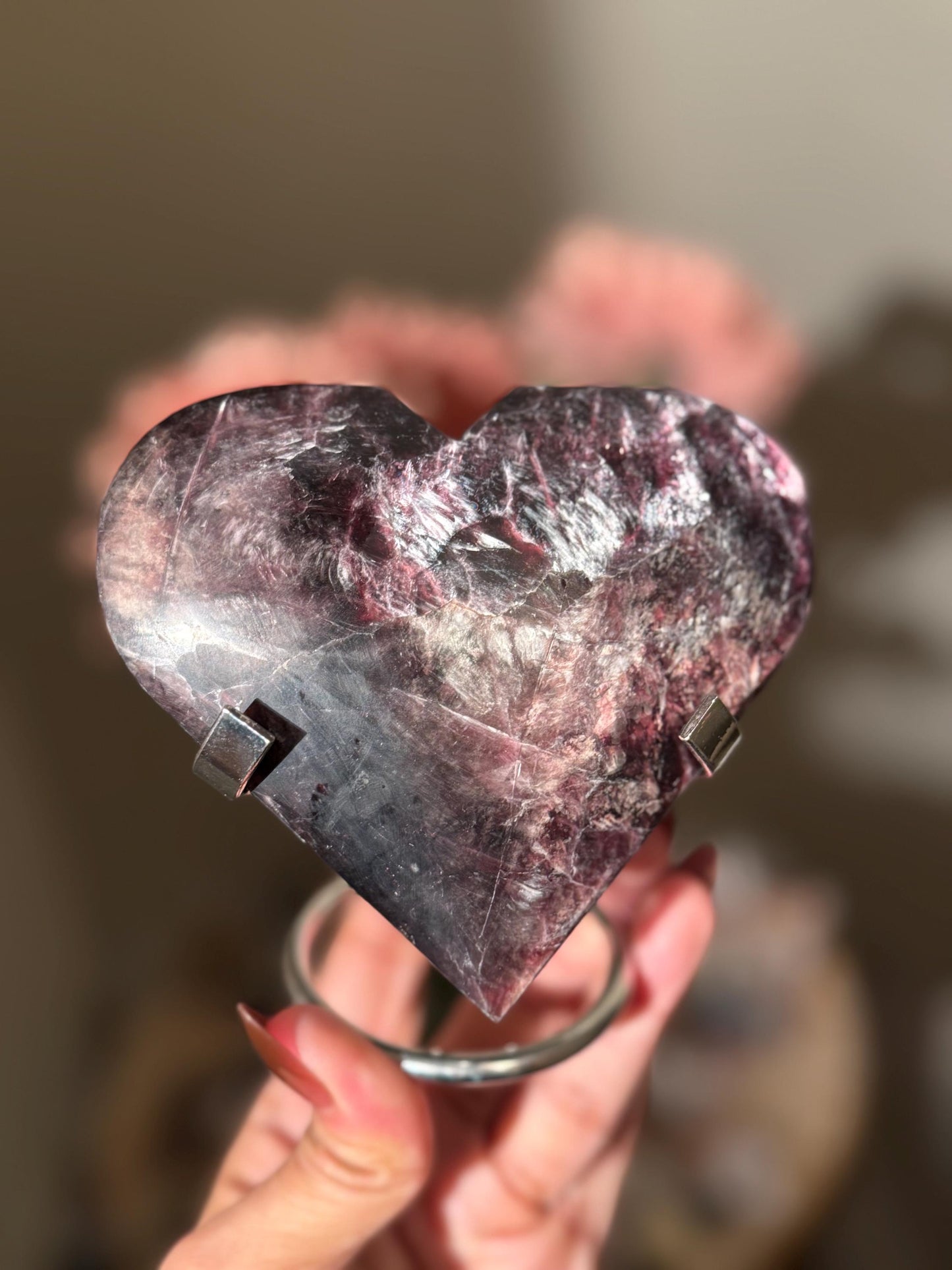 Large Flashy Mica Heart, Mica Heart, High Grade Lepidolite, Purple Mica, Gemmy Lepidolite, Crystal Hearts, Crystal Gifts