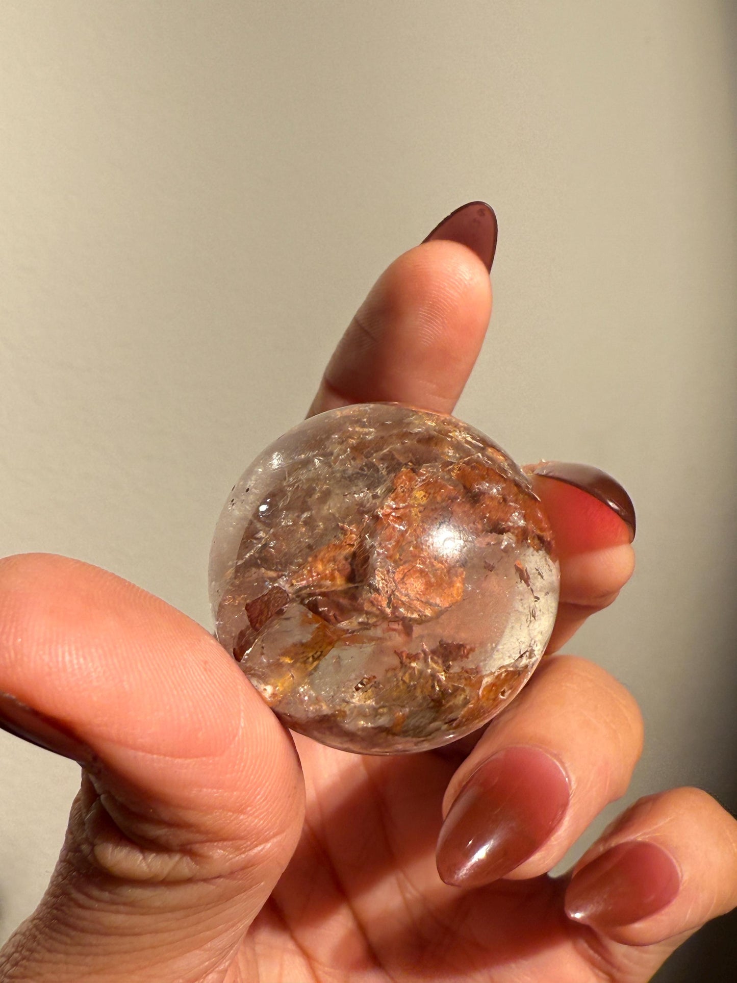 Red Rutile Quartz, Copper Rutilated Quartz Sphere, Copper Rutile, Rutilated Quartz, Crystals, Crystal Gifts, Unique Gift Idea,