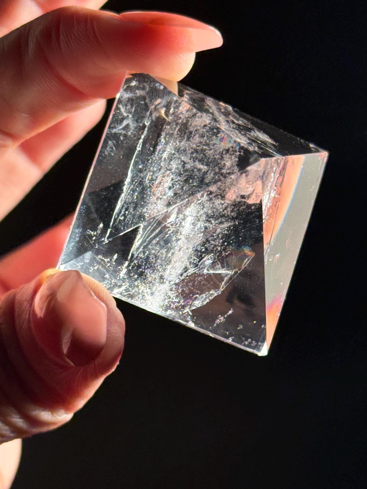 Natural Clear Quartz Pyramid, Rainbow Clear Quartz, Spiritual Home Decoration, Egyptian Pyramid Decoration, High Frequency Quartz, Pyramid