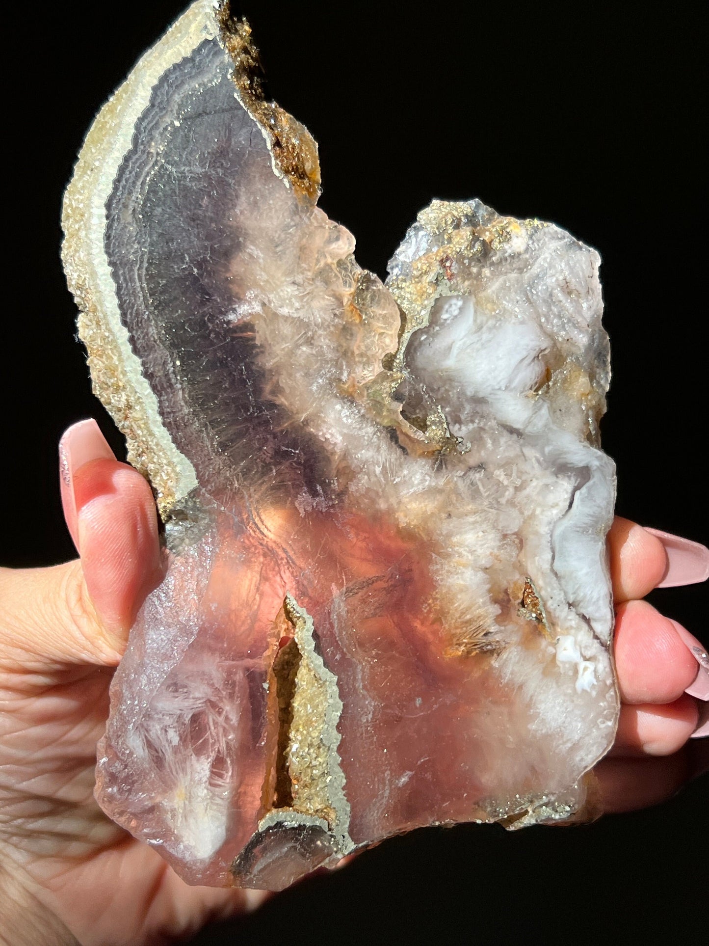 Small Fluorite slab with, Pyrite & Barite Slab, Fluorite slab, Crystal slabs, lavender fluorite, Crystal Gifts, Lavender Fluorite, SMALL