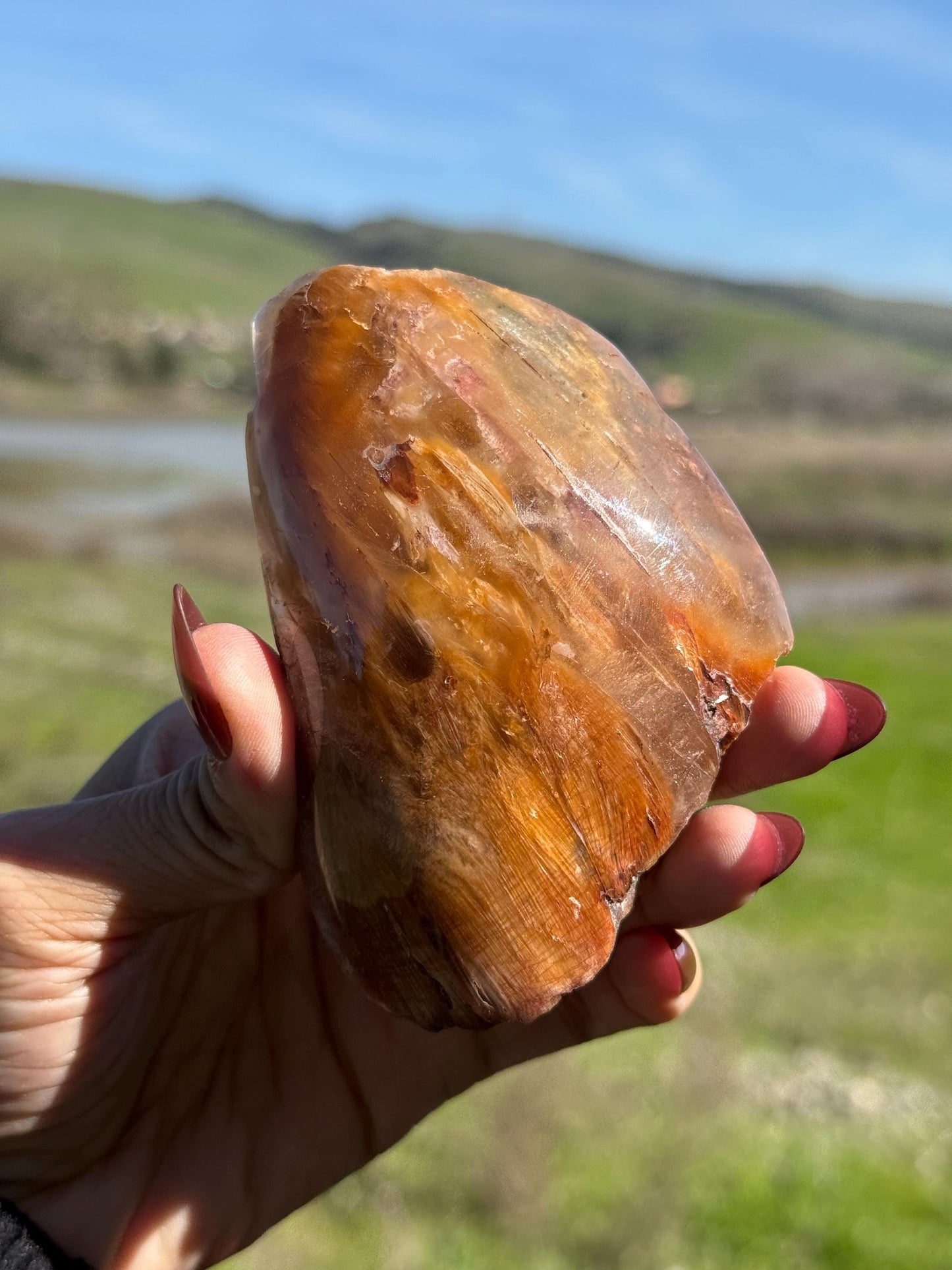 Rabbit Hair Quartz, Orange Rutilated Quartz, Amphibole Quartz, Orange Rutilated Quartz, Amphiboles, Rough Polished Amphibole, Crystal Gifts