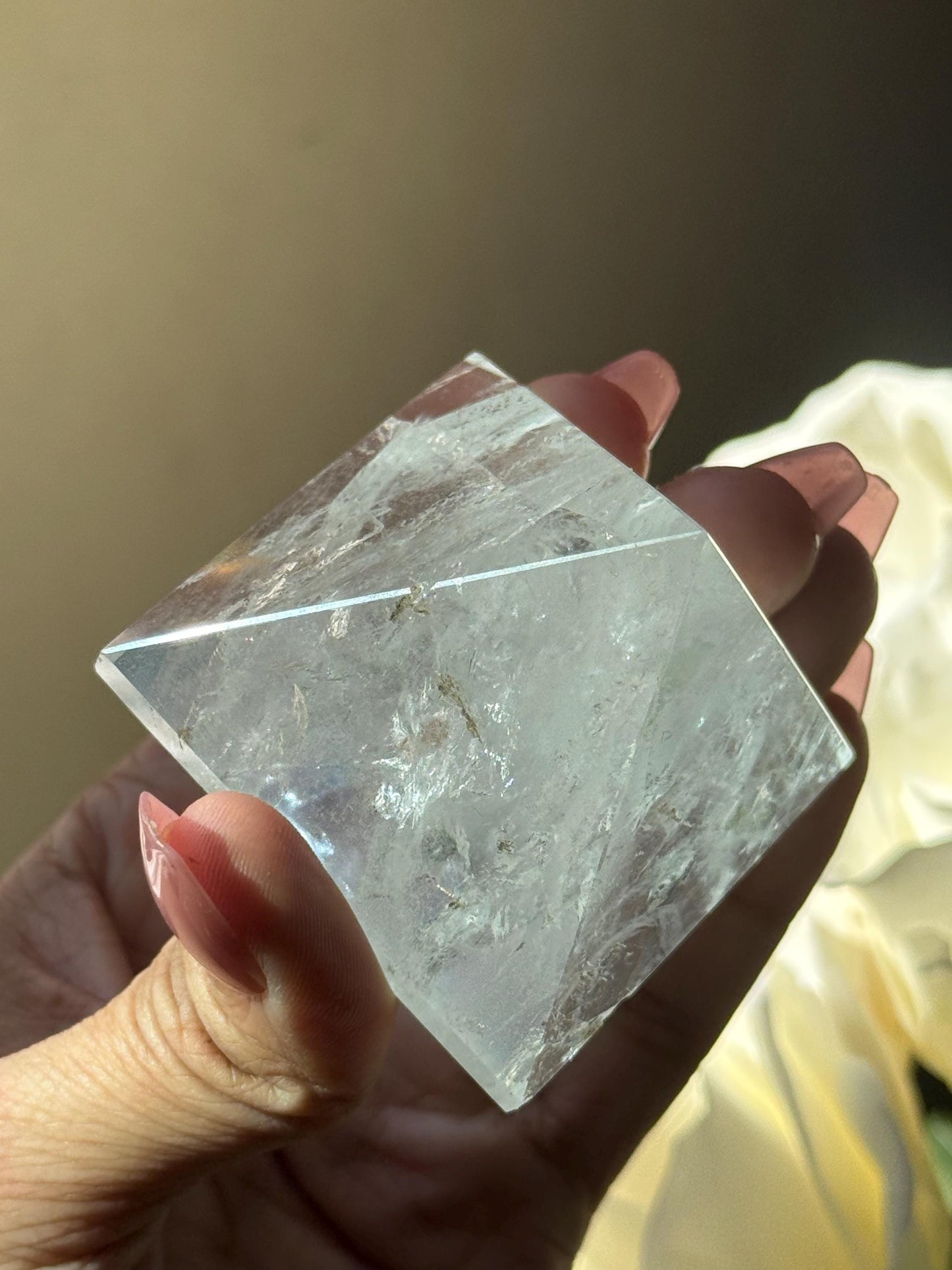 Natural Clear Quartz Pyramid, Clear Quartz Pyramid, Spiritual Home Decoration, Egyptian Pyramid, Crystal Gifts, Metaphysical Gifts