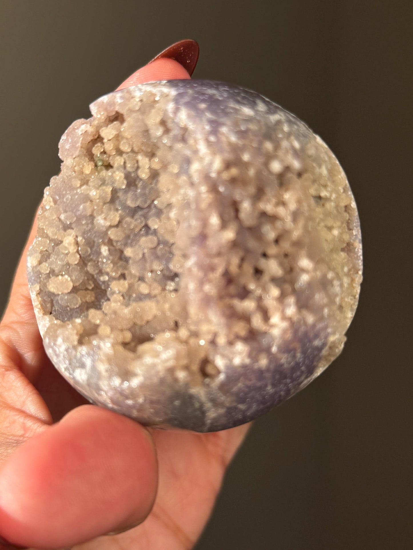 Grape Agate Sphere, Druzy Grape Agate, Botryoidal Chalcedony, Grape Agate Cluster, Purple Chalcedony, Regular 'low' grade, Oddities