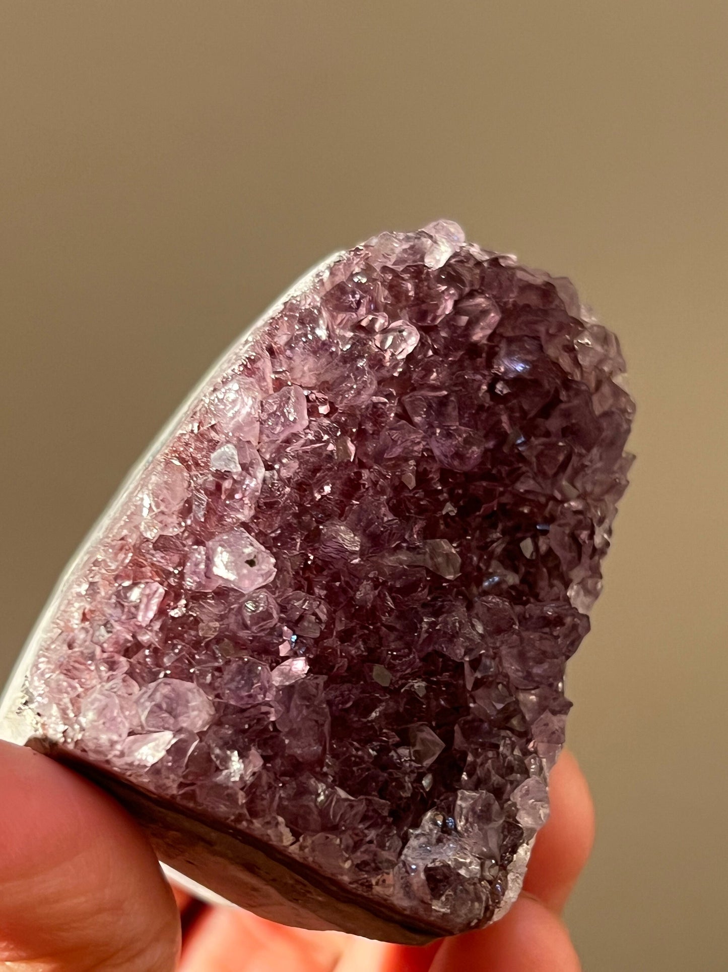Small Sugar Druzy Geode, Sugar Agate Druzy Amethyst From Uruguay, Druzy Crystals, Cut base amethyst,