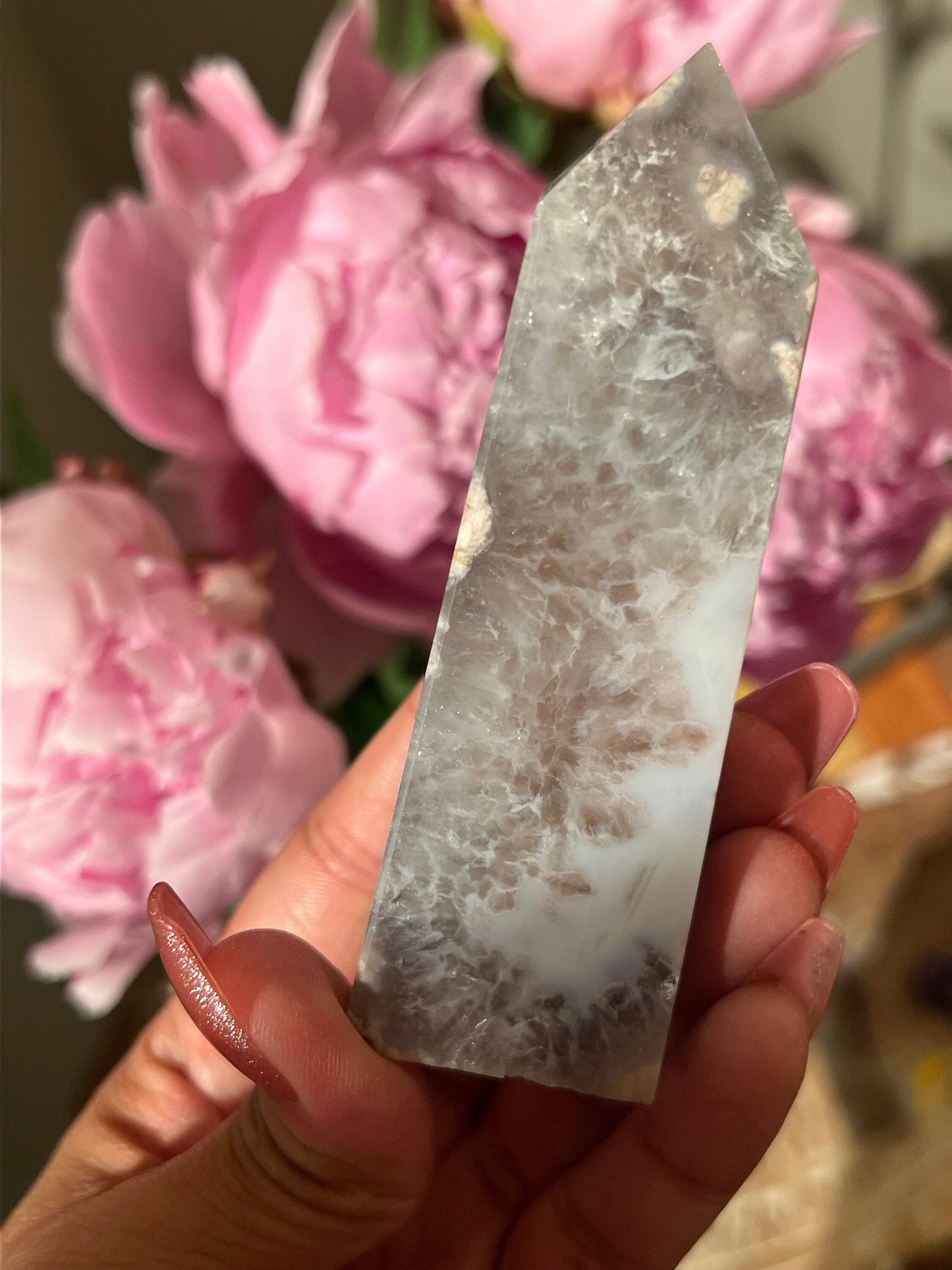 Flower Agate With Green Quartz, Flower agate, Green Quartz Flower Agate, Black Flower Agate, Green Flower Agate, Prasiolite and Flower Agate