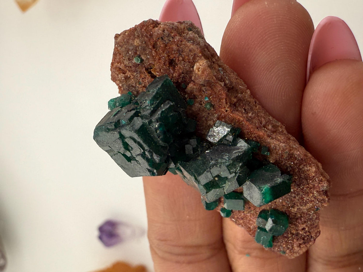 Dioptase, Natural Raw Dioptase, Dioptase from Republic of the Congo, Fossils and Minerals,
