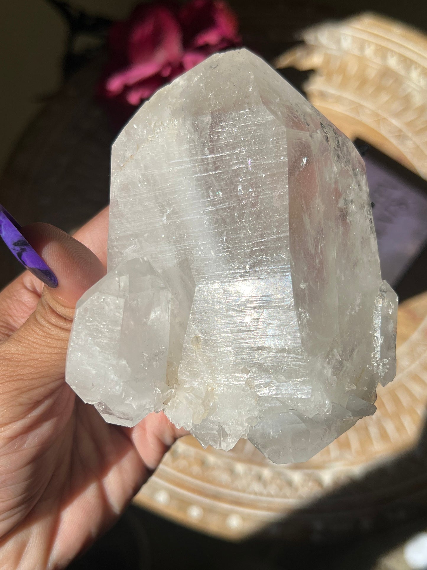 Colombian Lemurian Quartz, Lemurian Seed Quartz, Record Keeper Quartz, Colombian Quartz with Lodolite Growth, Optical Colombian Quartz, 1lb