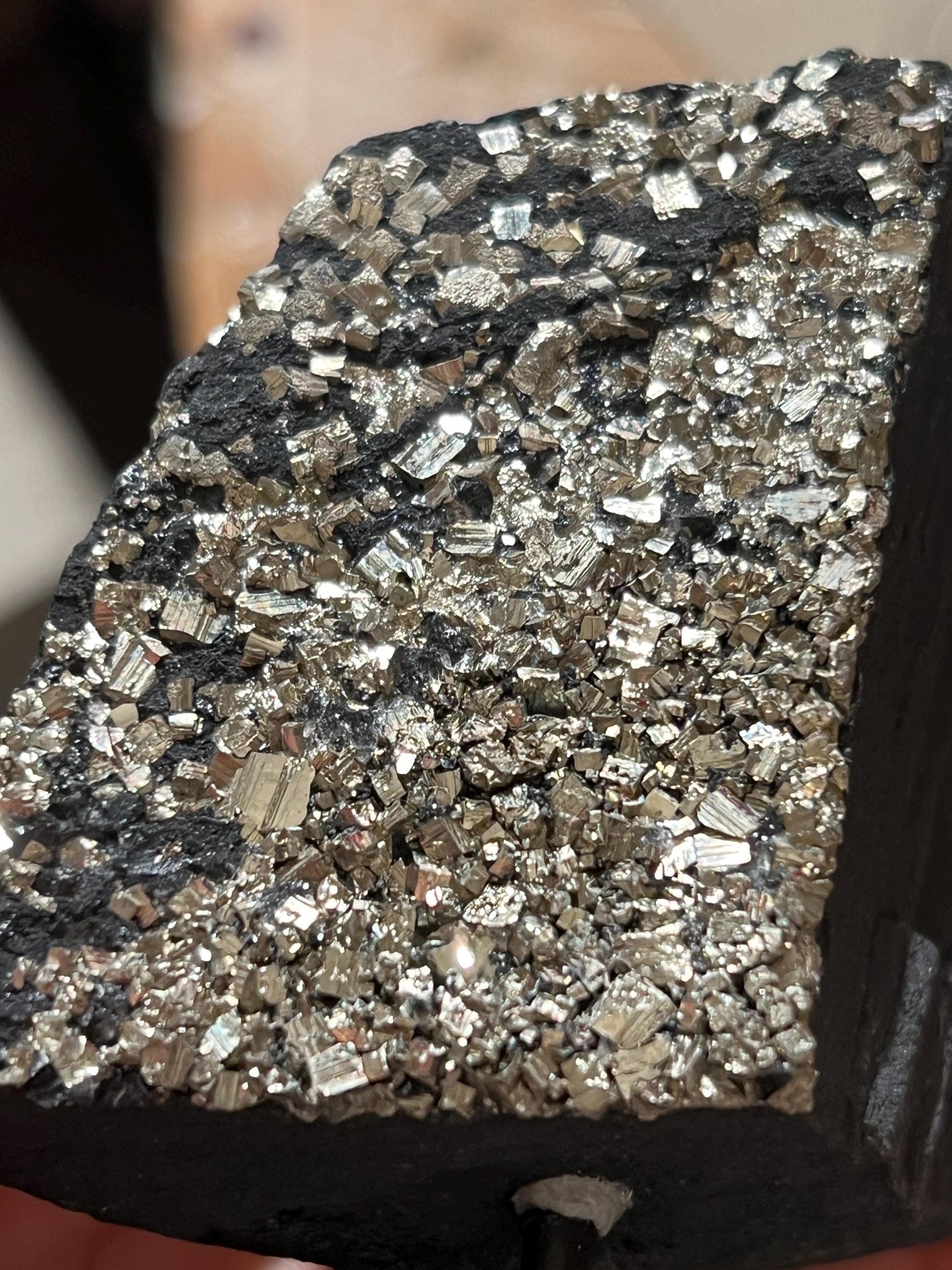 Shungite with Pyrite On Stand, Natural Shungite, Shungite with Pyrite, Raw Shungite, Crystal Gifts, Metaphysical Gifts, Spiritual Decor