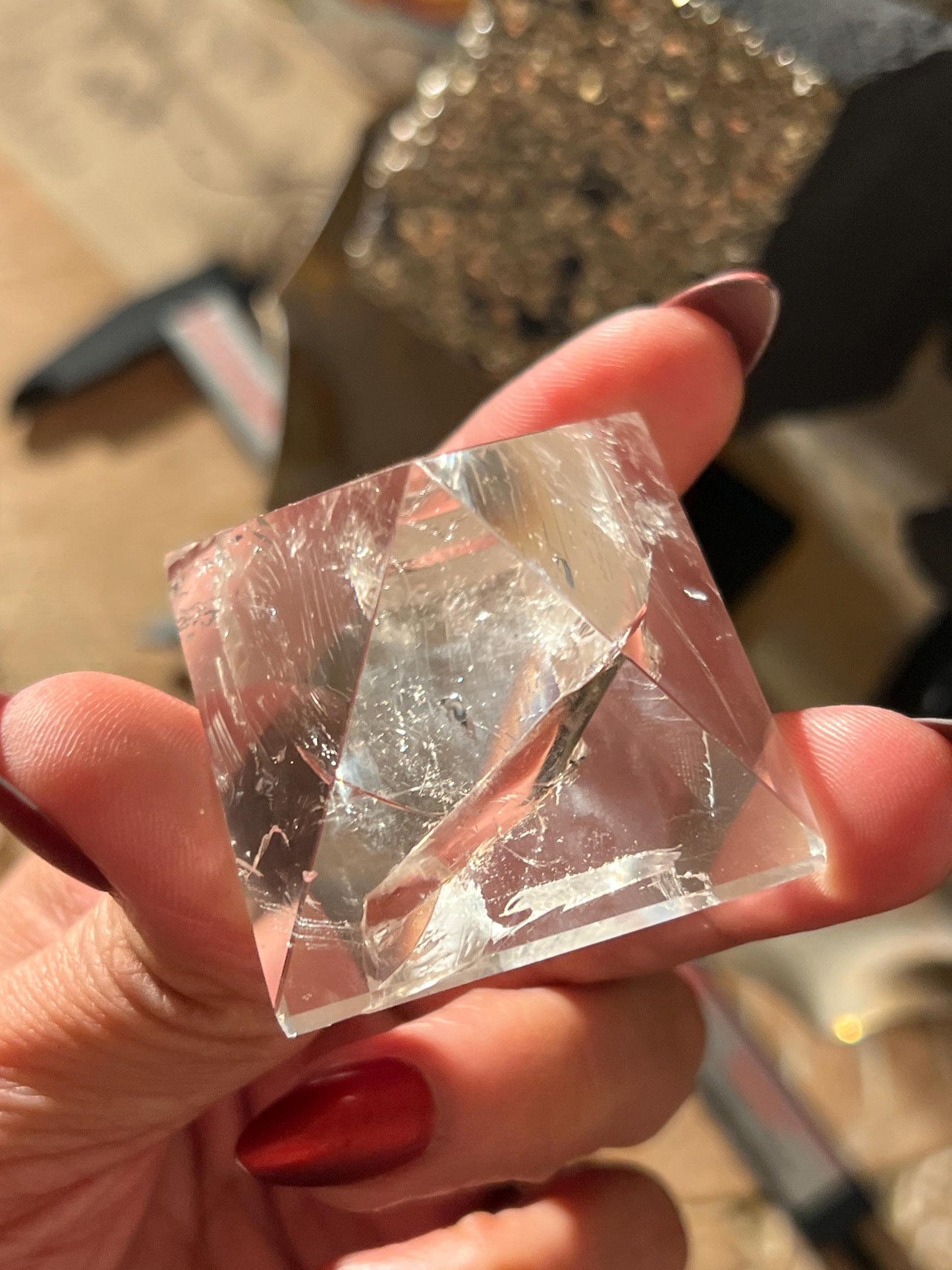 Natural Clear Quartz Pyramid, Rainbow Clear Quartz, Spiritual Home Decoration, Egyptian Pyramid Decoration, High Frequency Quartz, Pyramid