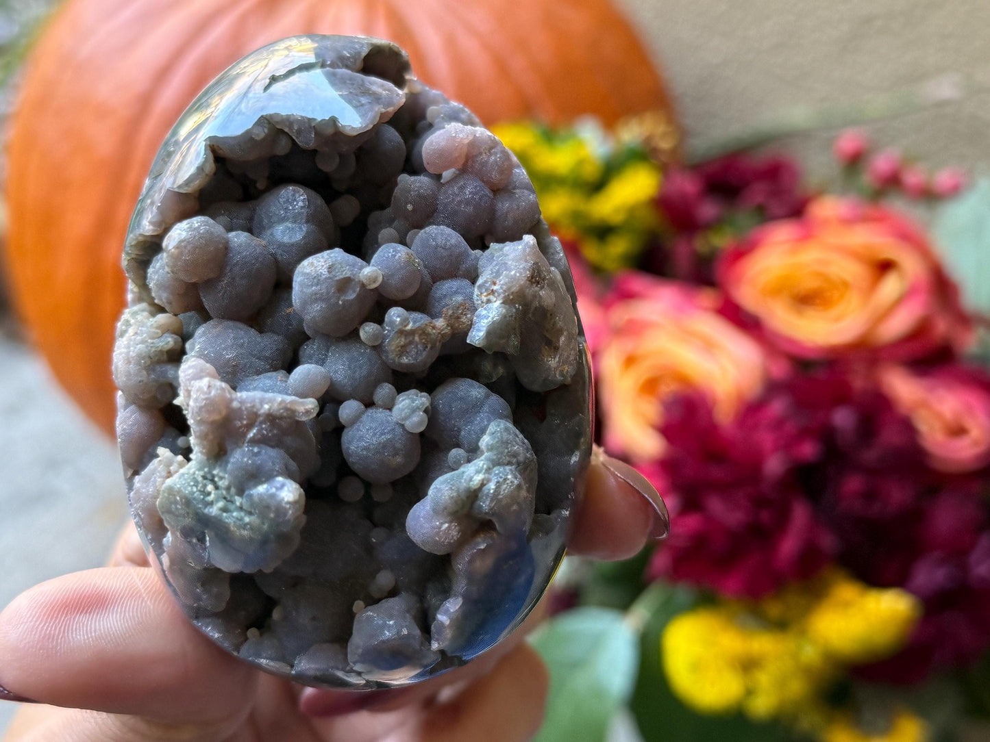 Grape Agate Egg, Druzy Grape Agate, Botryoidal Chalcedony, Grape Agate Cluster, Purple Chalcedony, Regular 'low' grade, Oddities, Weird Core