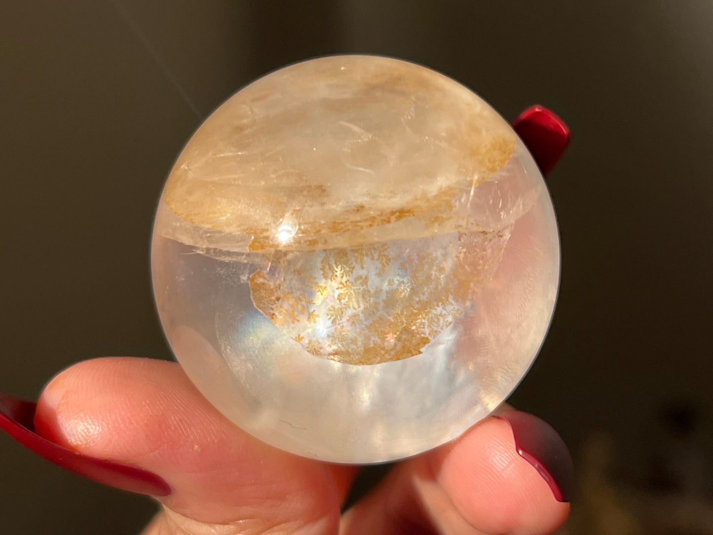 Girasol Quartz, Dendritic Quartz, Crystal Ball, Dendritic Agate, Girasol, Dendritic Quartz, Dendrite, Rainbow Clear Quartz,