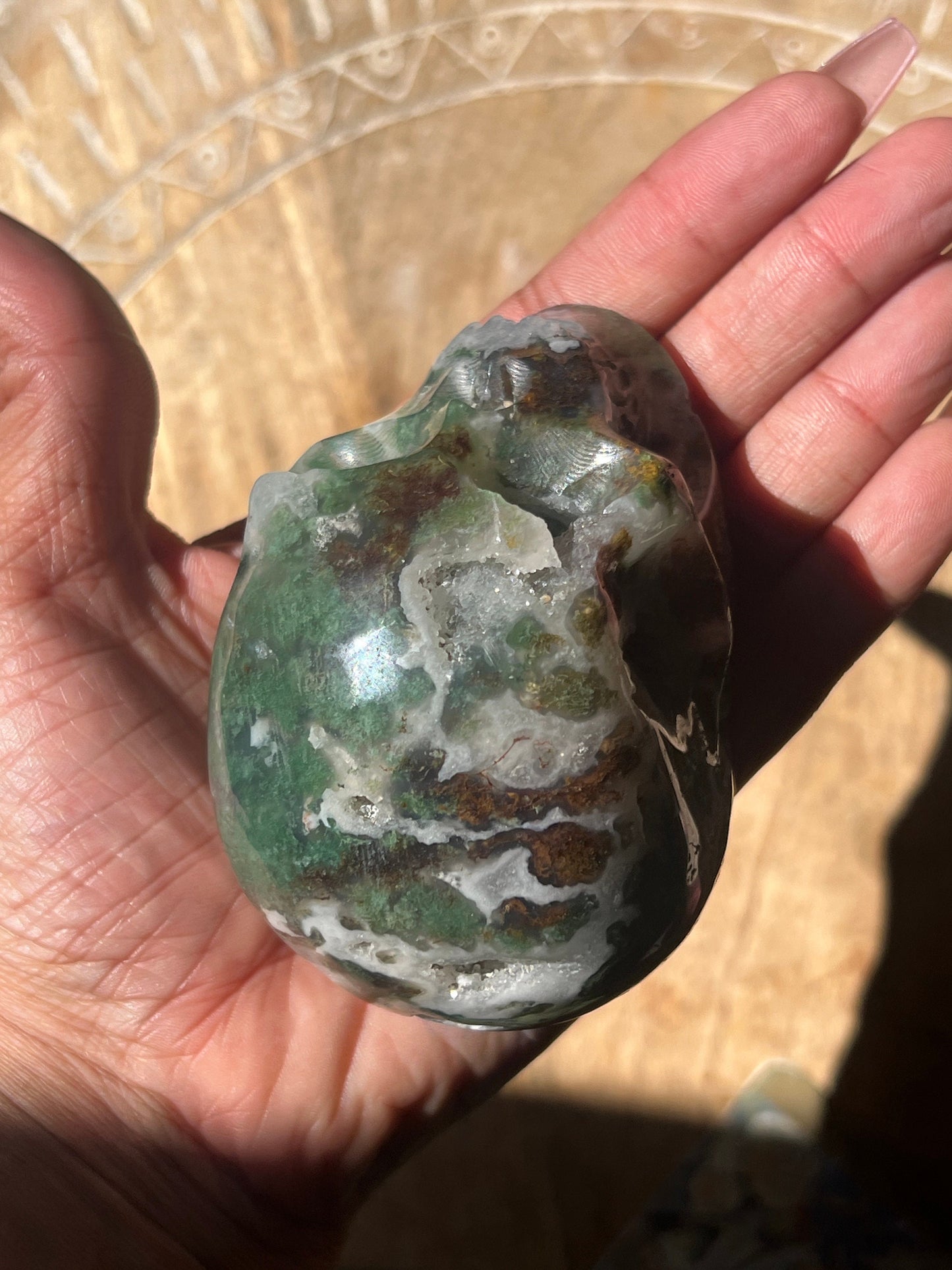 Moss Agate Skull, Druzy Moss Agate, Moss Agate Crystal, Crystal Gifts, Metaphysical Gifts, Witch Decoration, Crystal Skulls, SMALL