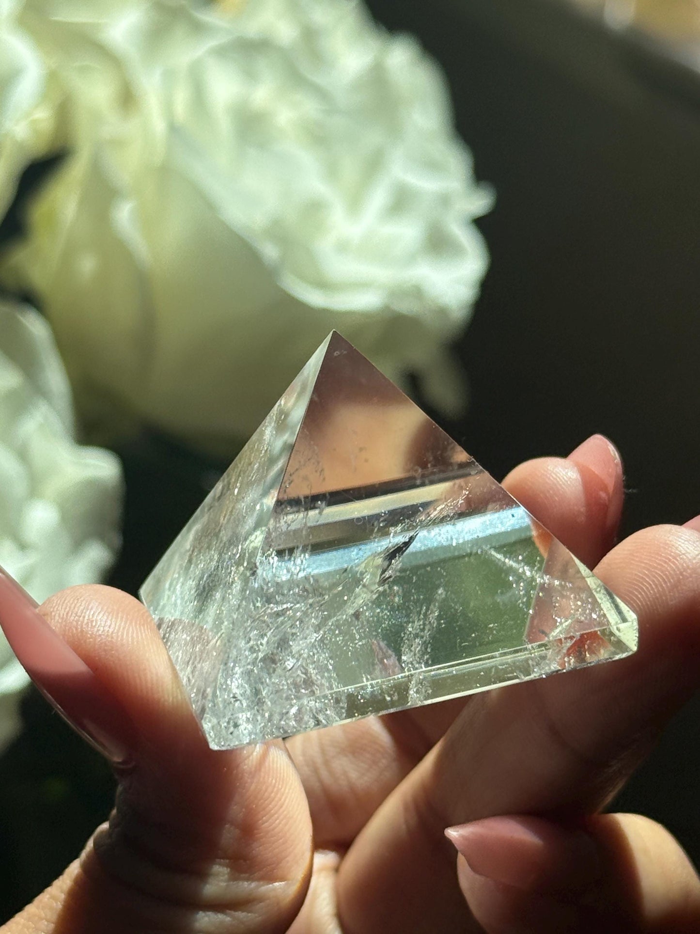 Natural Clear Quartz Pyramid, Rainbow Clear Quartz, Spiritual Home Decoration, Egyptian Pyramid Decoration, High Frequency Quartz, Pyramid