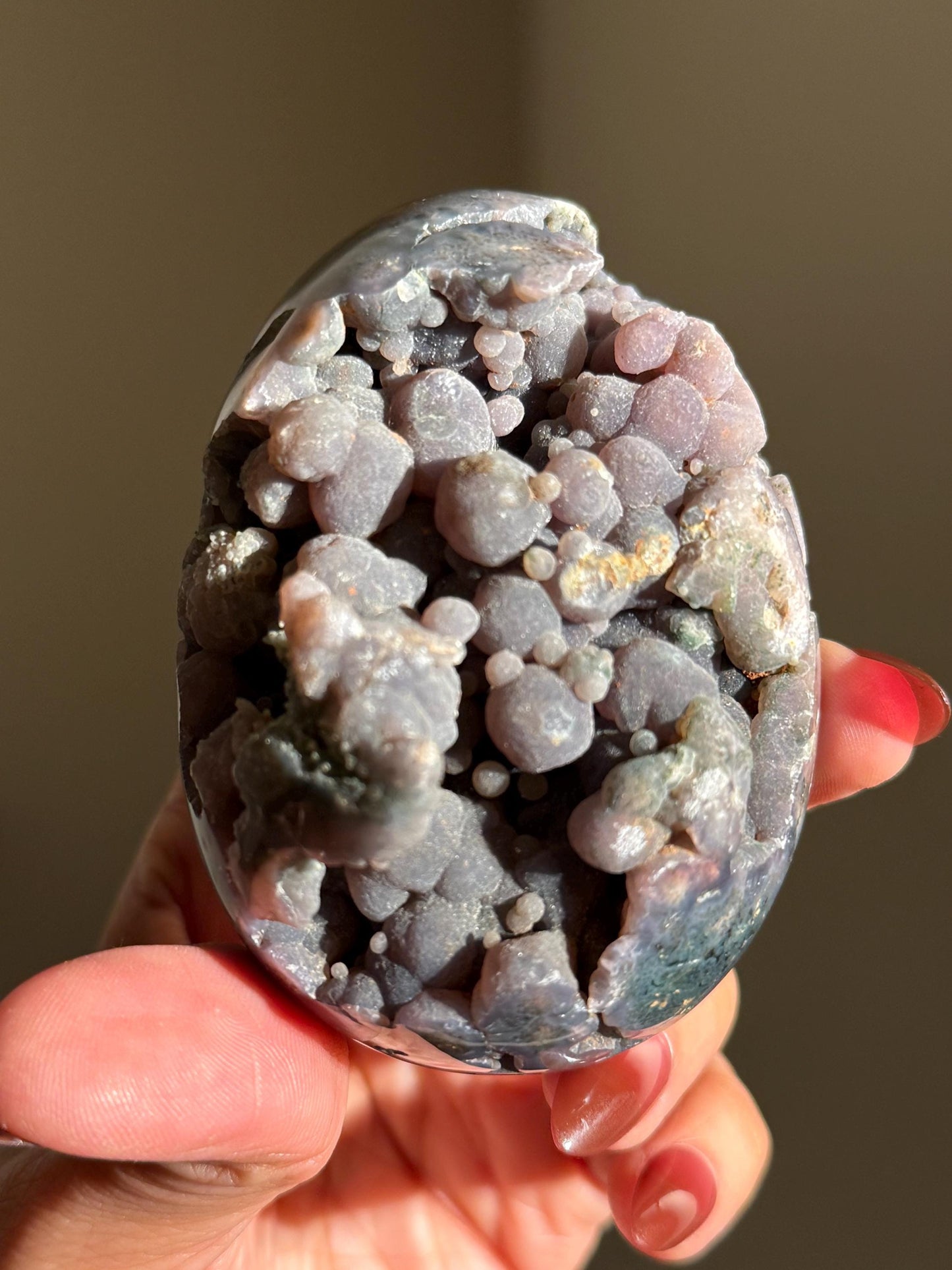 Grape Agate Egg, Druzy Grape Agate, Botryoidal Chalcedony, Grape Agate Cluster, Purple Chalcedony, Regular 'low' grade, Oddities, Weird Core