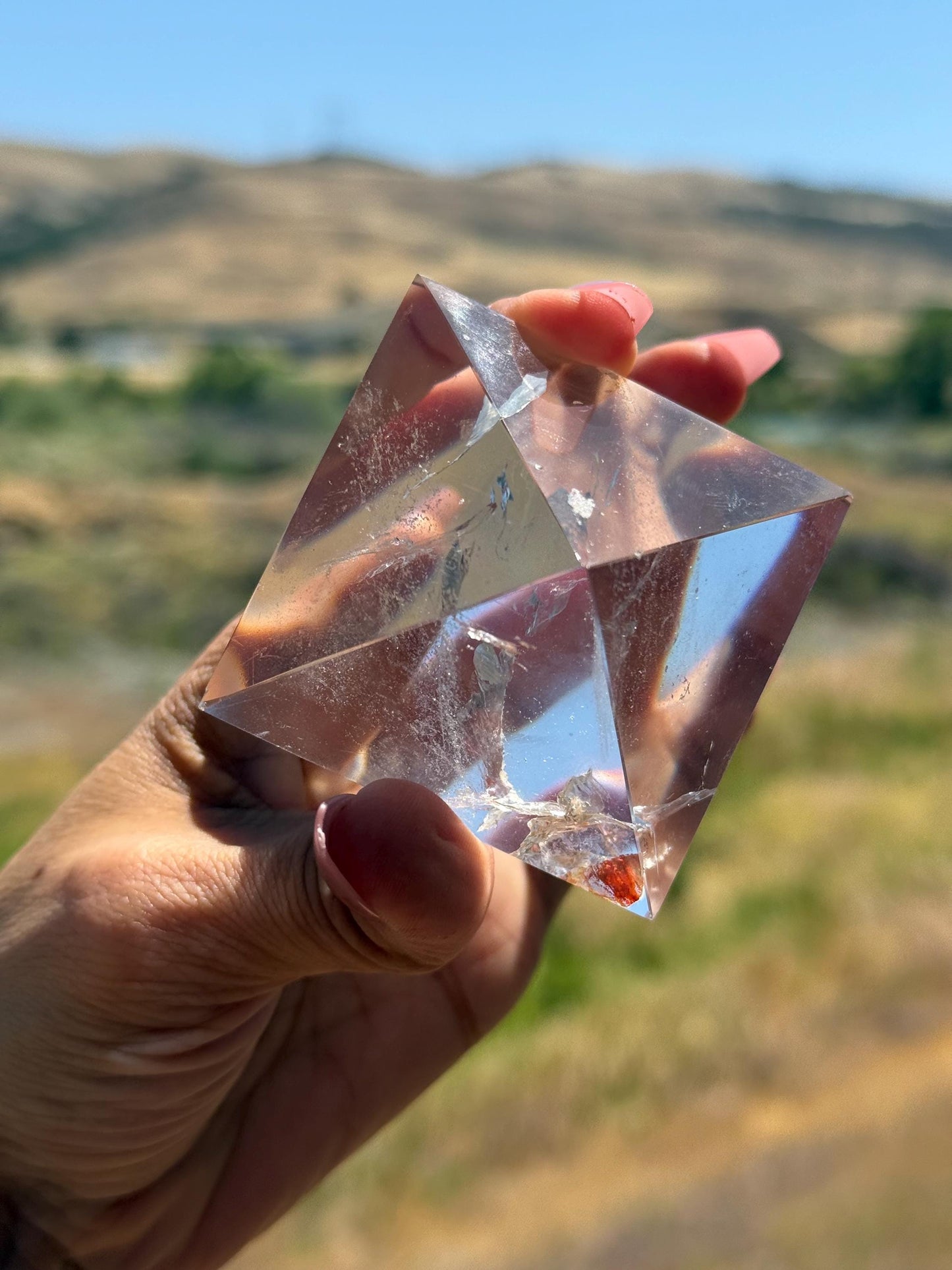 Natural Clear Quartz Pyramid, Clear Quartz Pyramid, Spiritual Home Decoration, Egyptian Pyramid, Crystal Gifts, Metaphysical Gifts