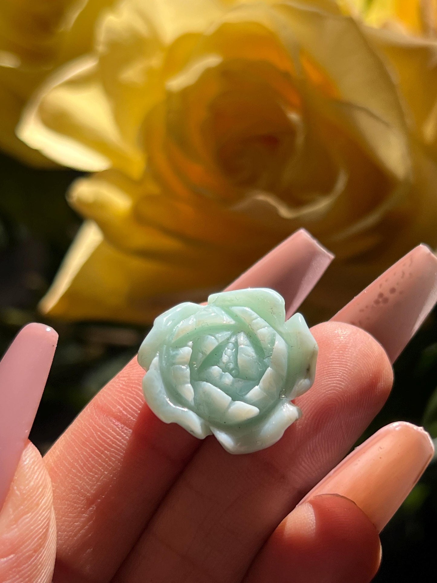 Precious Larimar Flower, Larimar Charm, Larimar Flower, Larimar Cab, Larimar stone cabs, Crystal Gifts, Spiritual Gifts, Crystal Jewelry