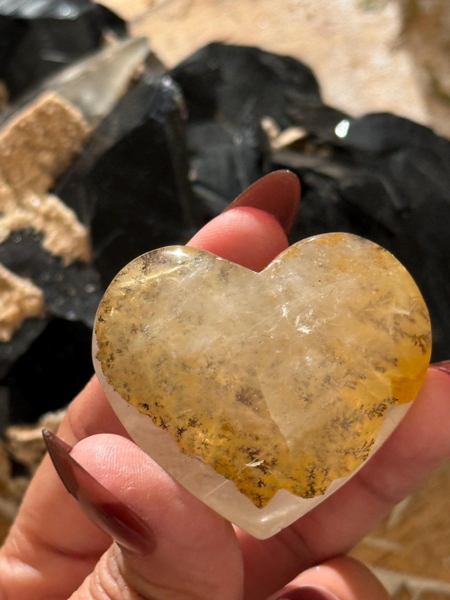 Dendritic Quartz Heart, Dendritic Heart, Giralsol Dendrite, Crystal Hearts, Dendrite, Dendritic Tree Quartz, Healing Crystals, Gift For Her,