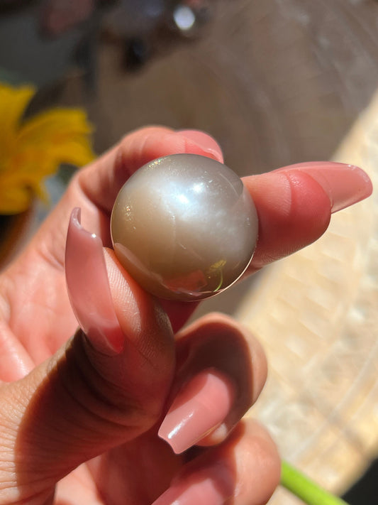 Sunstone Mini Sphere With Crown Holder, Translucent Peach Moonstone, Sunstone, Flashy Black Moonstone, Gemmy high quality moonstone, MINI