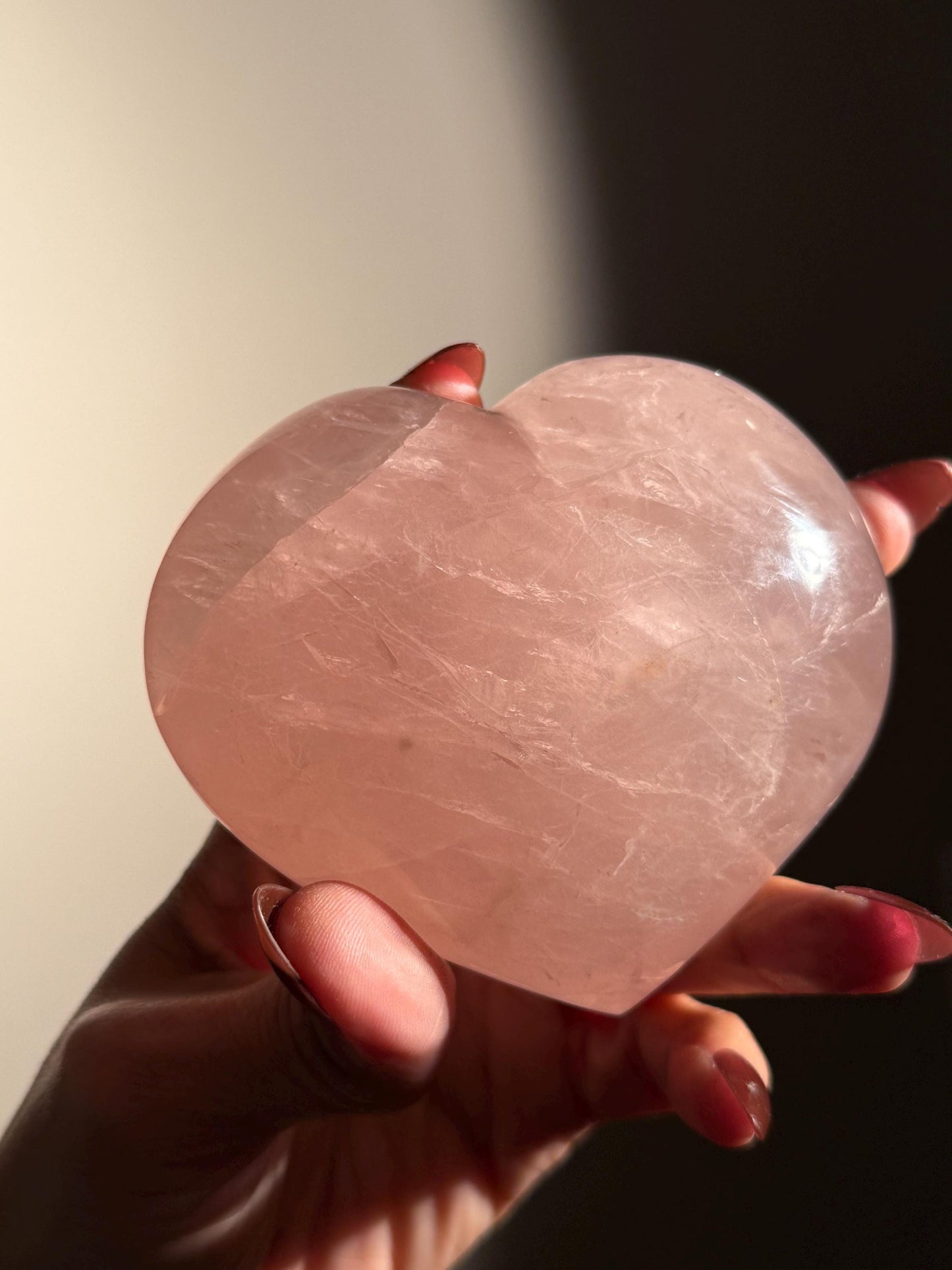 Star Flash Rose Quartz Heart, Rose Quartz Heart, Rose Quartz, Crystals For Love, Crystal Gifts, Crystal hearts, Double Star Rose Quartz