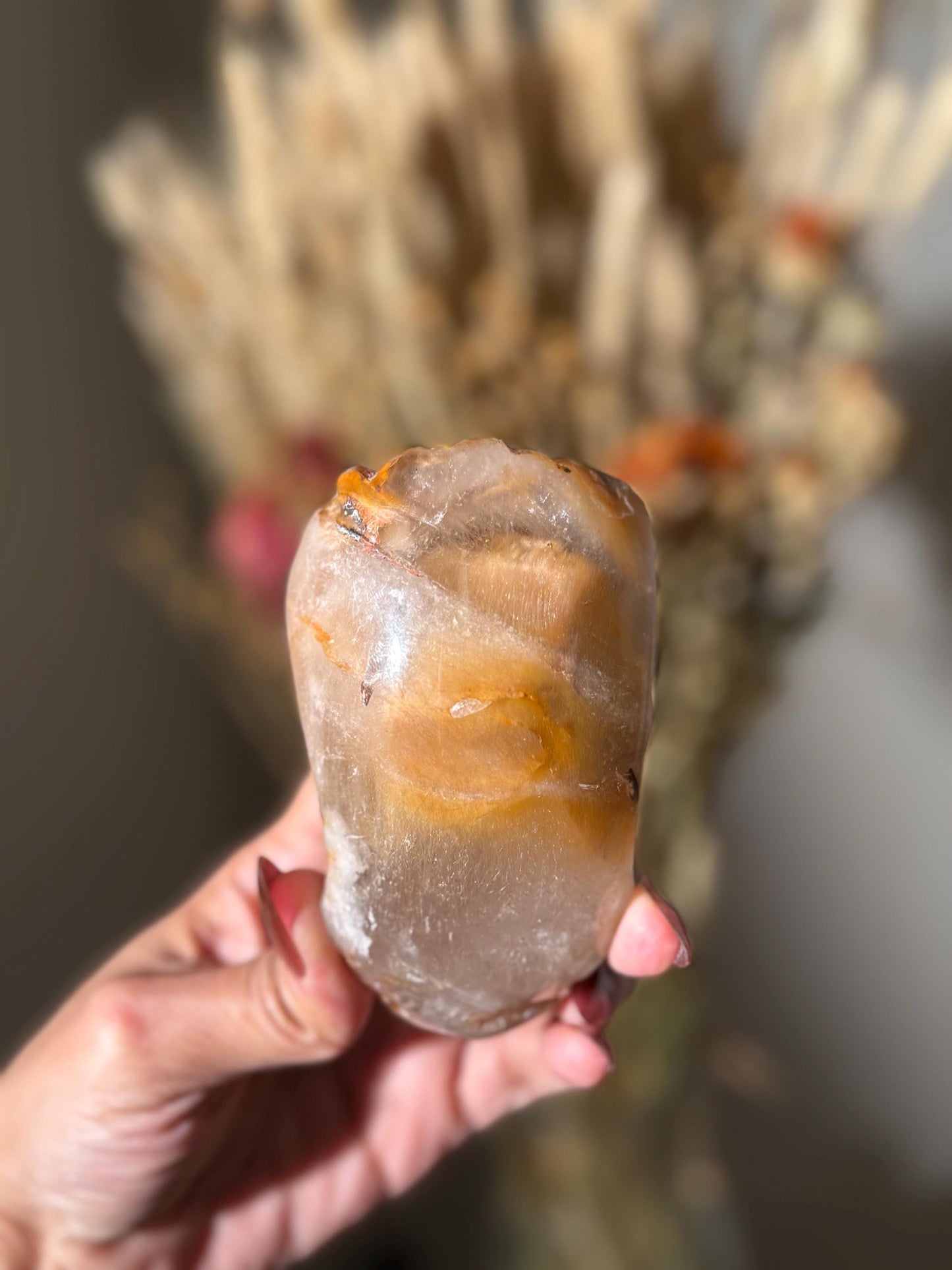 Rabbit Hair Quartz, Orange Rutilated Quartz, Amphibole Quartz, Orange Rutilated Quartz, Amphiboles, Rough Polished Amphibole