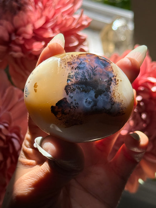 Dendritic Agate Palm stone Purple - Unique Agate stone for meditation and gifts