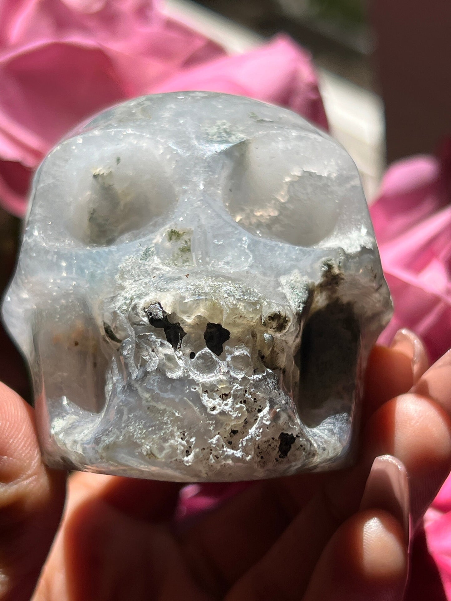 Moss Agate Skull, Druzy Moss Agate, Moss Agate Crystal, Crystal Gifts, Metaphysical Gifts, Witch Decoration, Crystal Skulls, SMALL
