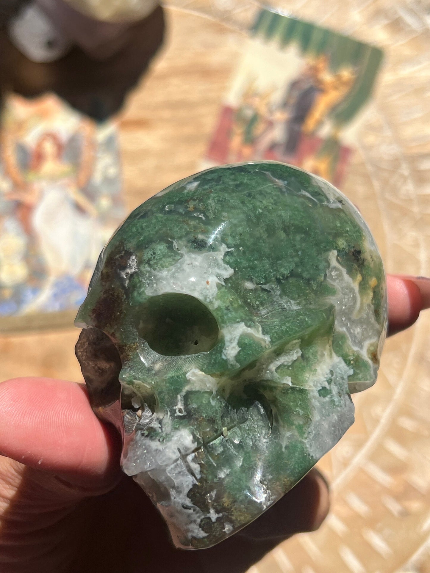 Moss Agate Skull, Druzy Moss Agate, Moss Agate Crystal, Crystal Gifts, Metaphysical Gifts, Witch Decoration, Crystal Skulls, SMALL