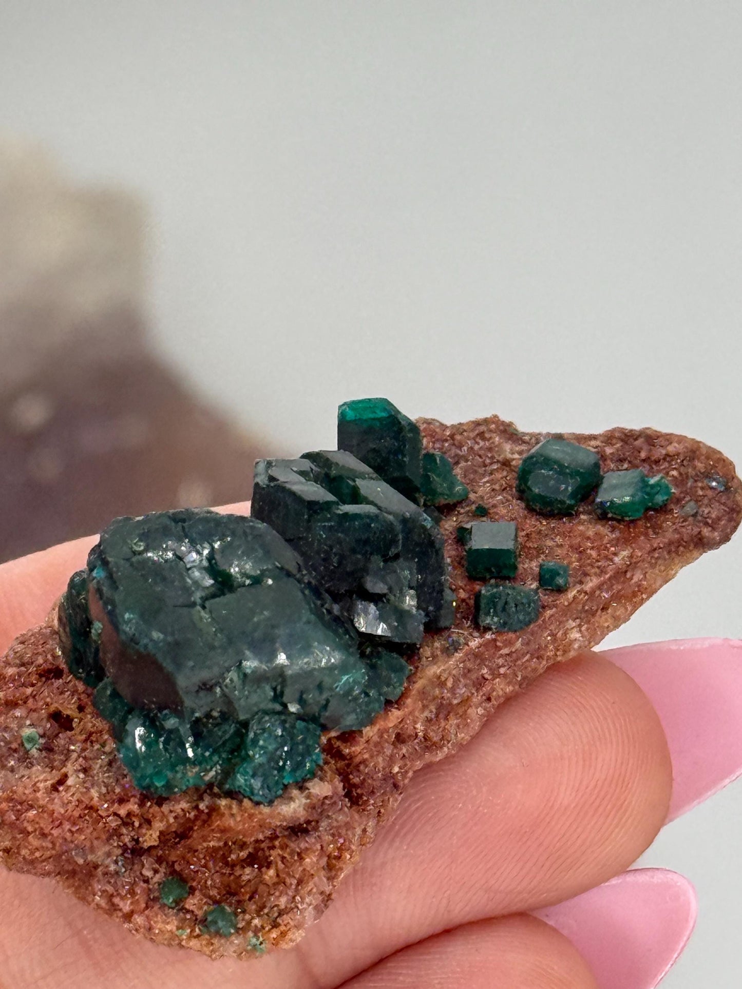 Dioptase, Natural Raw Dioptase, Dioptase from Republic of the Congo, Fossils and Minerals,