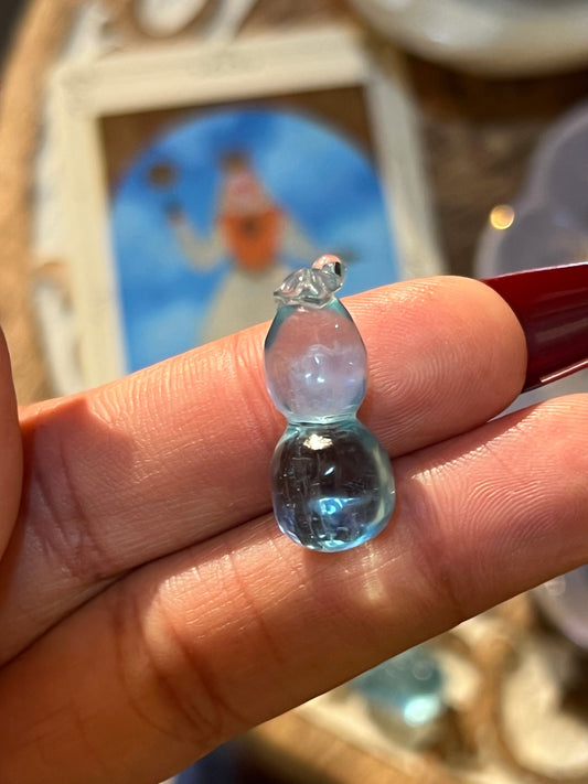 High Grade Aquamarine Gourd Carving, Aquamarine, Aquamarine Fruit Carving, Blue Aquamarine, Gourd Charm, Aquamarine Stones, Gift for her