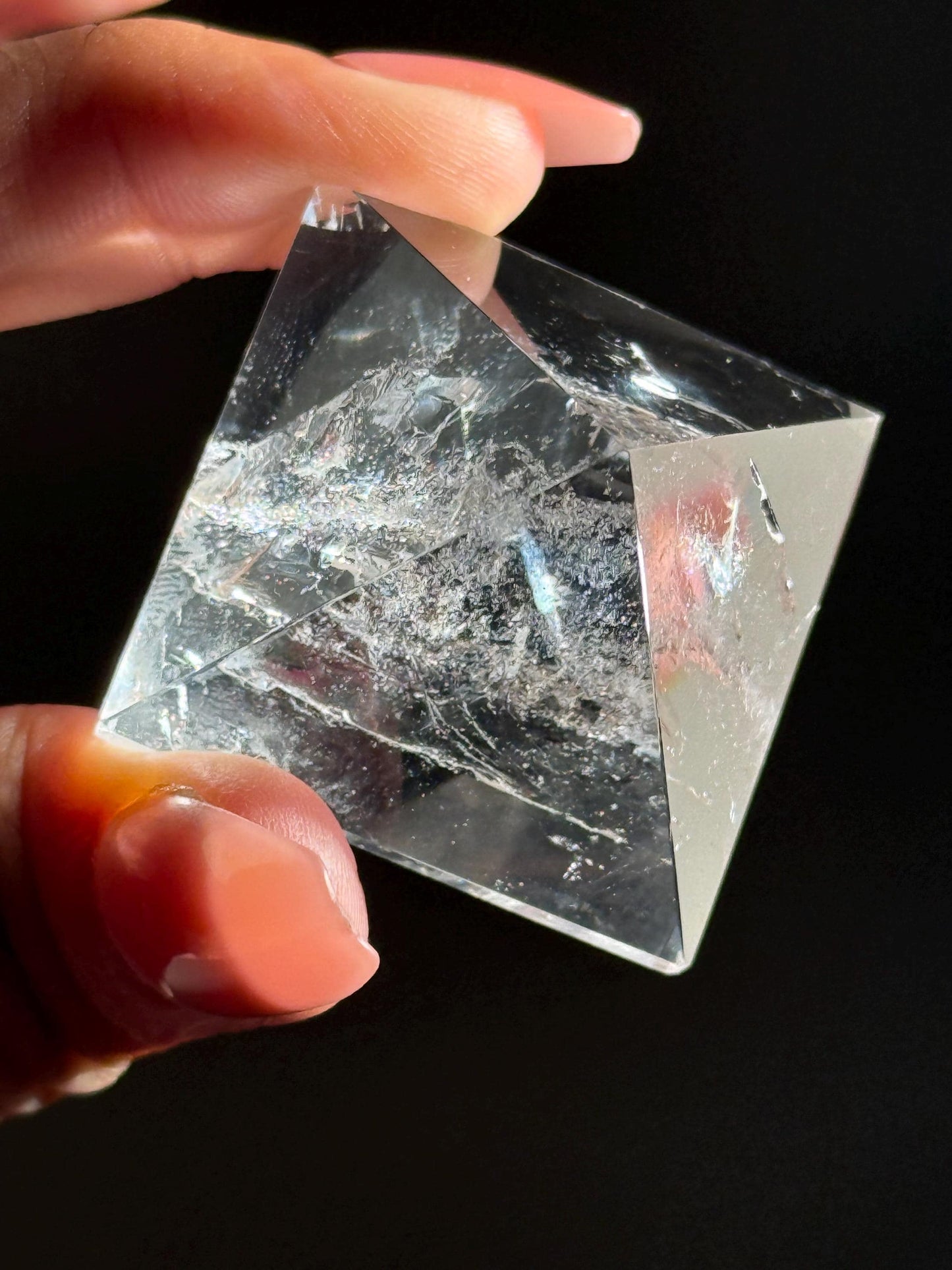 Natural Clear Quartz Pyramid, Rainbow Clear Quartz, Spiritual Home Decoration, Egyptian Pyramid Decoration, High Frequency Quartz, Pyramid