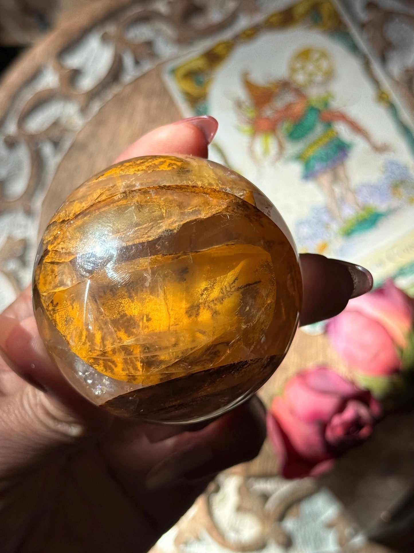 Dendritic Quartz Sphere, Girasol Quartz With Dendrites, Dendritic, Giralsol sphere Healing Crystals, Crystals, Metaphysical Crystals