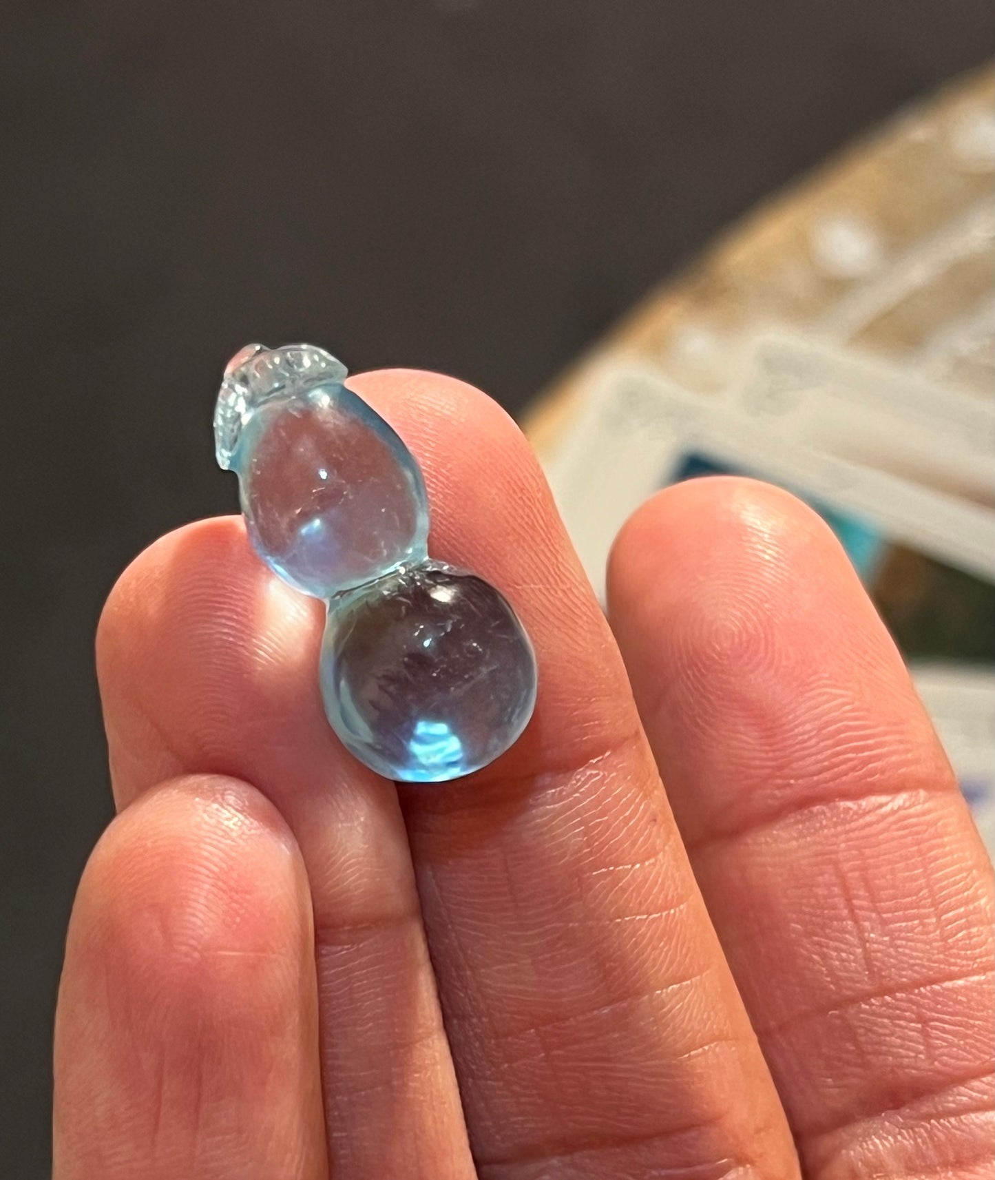 High Grade Aquamarine Gourd Carving, Aquamarine, Aquamarine Fruit Carving, Blue Aquamarine, Gourd Charm, Aquamarine Stones, Gift for her