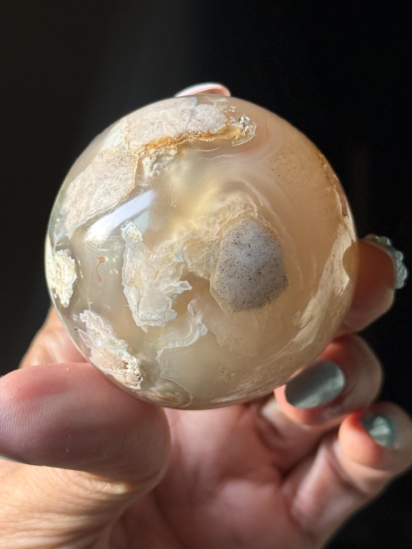 Flower Agate Sphere, Flower Agate, Small Flower Agate Sphere, Cherry Blossom Agate, Sakura Agate, Healing Crystals, SMALL