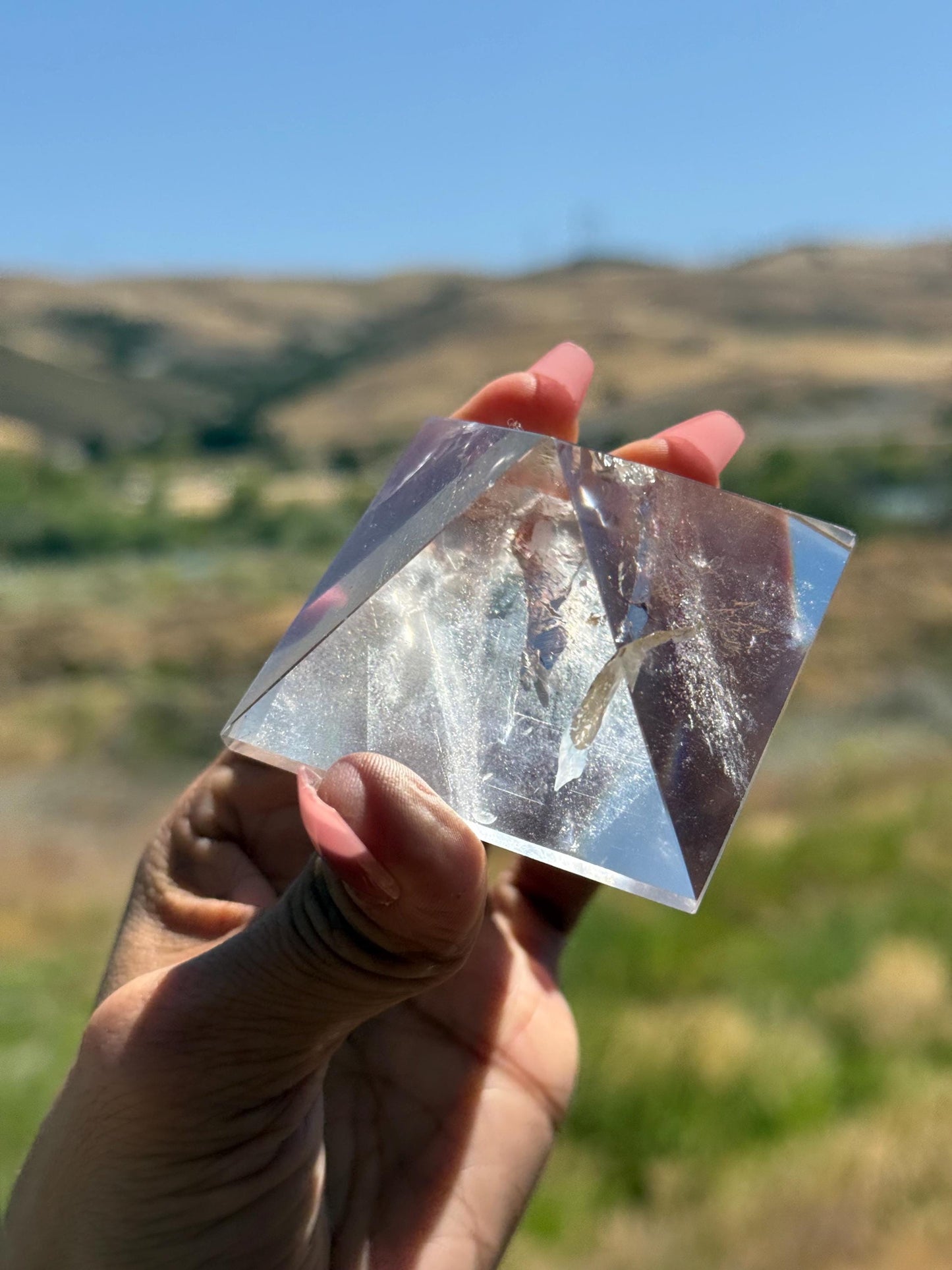 Natural Clear Quartz Pyramid, Clear Quartz Pyramid, Spiritual Home Decoration, Egyptian Pyramid, Crystal Gifts, Metaphysical Gifts