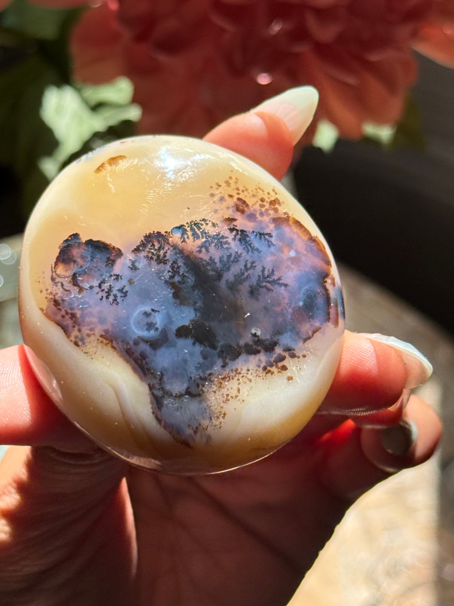Dendritic Agate Palm stone Purple - Unique Agate stone for meditation and gifts