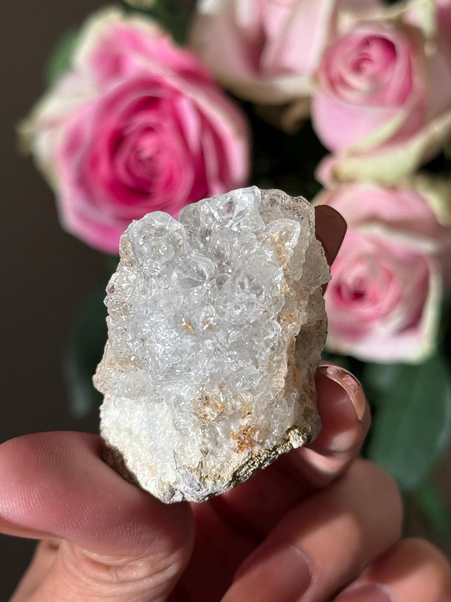 Hyalite Opal With Pyrite on Matrix, UV Reactive Hyalite, Hyalite, Glassy Hyalite, Fossils and Rocks, Raw Crystal Specimen, Crystal Gifts,