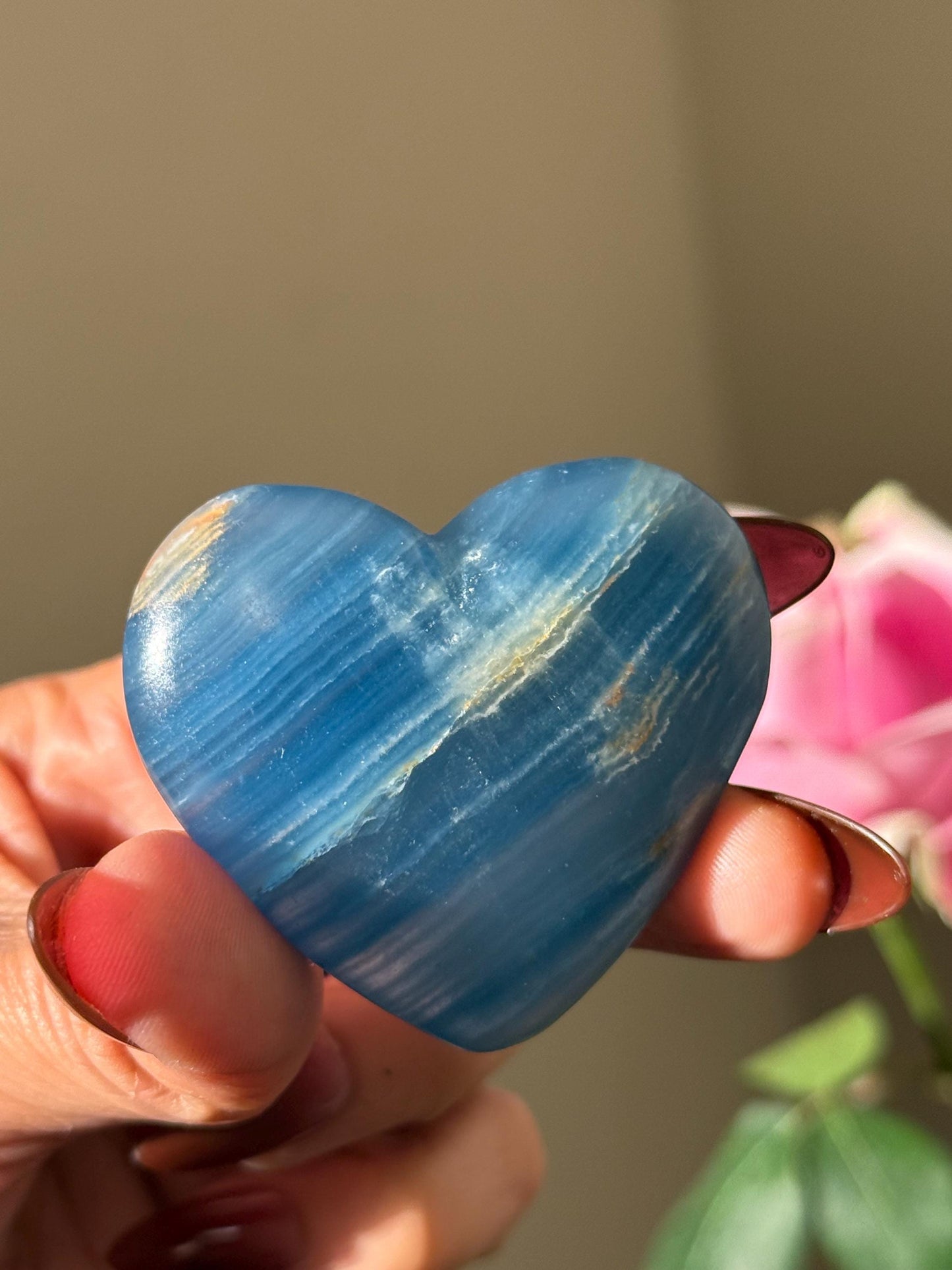 Blue Onyx Heart, BLUE ONYX, Lemurian Aquatine Heart, Crystal Gifts, Metaphysical Gifts, Valentines day Gift, Crystal Hearts, MINI