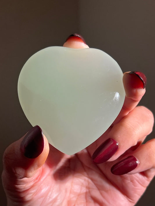 Green Calcite Heart, UV reactive Calcite, High Quality Green Calcite, Pistachio Calcite From Afghanistan