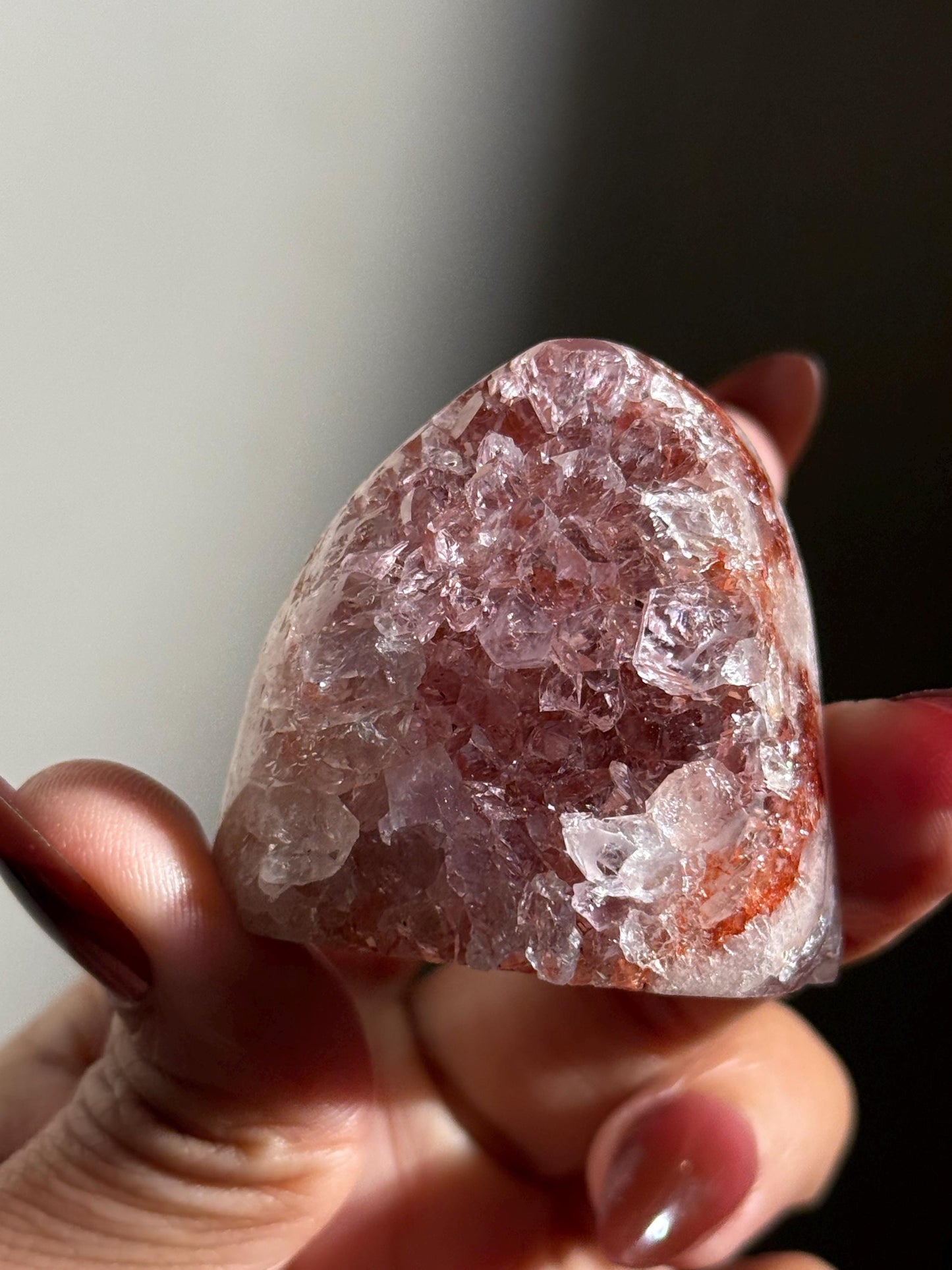 Mini Red Rainbow Amethyst, Galaxy Amethyst, Pink Amethyst, Amethyst Geode Cut base, Crystals, Crystal Gift, Crystal MINIS