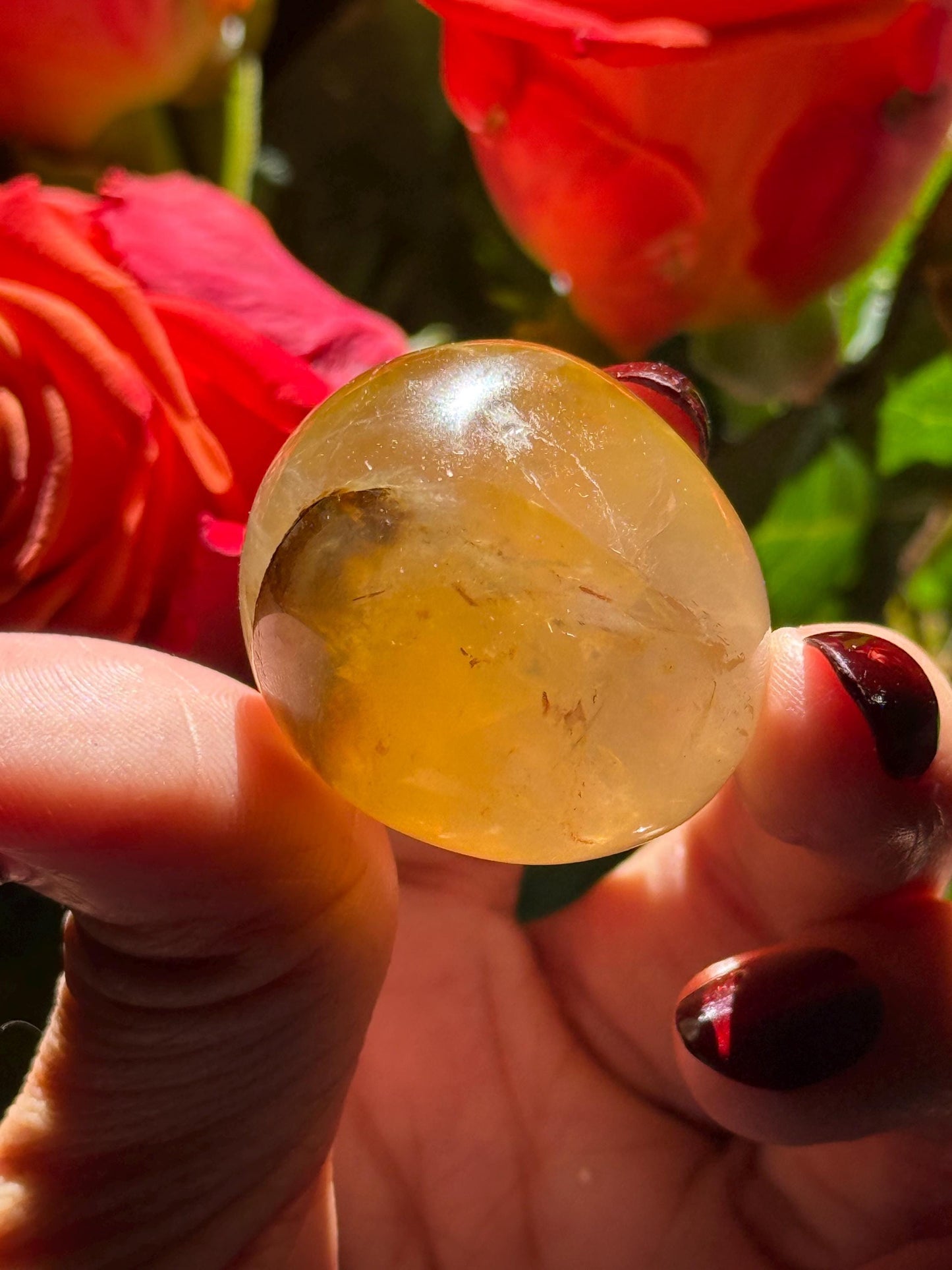3 Golden Healer Tumbles, Yellow Hematoid Quartz, Golden Healer Star Flash, Crystal Tumbles, Healing Crystals, Crystal Wholesale,
