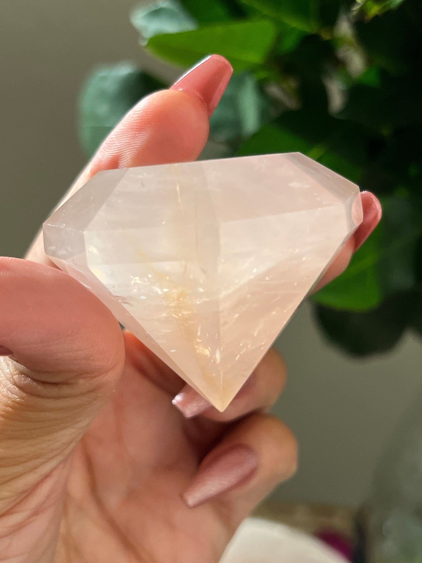 Rose Quartz Diamond Carving, Rose Quartz Diamond, Authentic Natural Rose Quartz, Rose Quartz, Crystals Gift, Metaphysical gits, Gift for Her