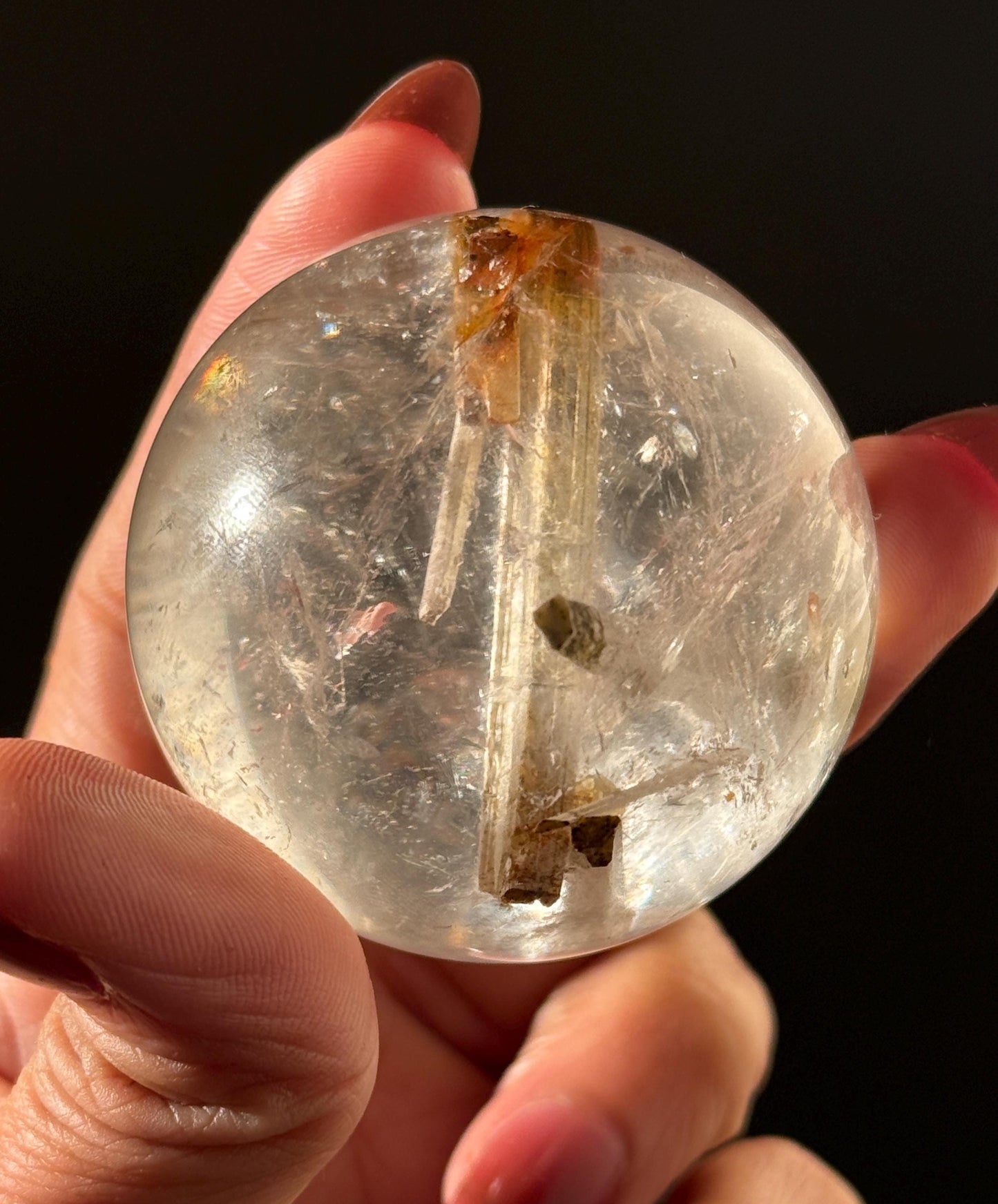 Rutile Quartz with Mica, White Rutilated Quartz Sphere, Rutile, Rutilated Quartz, Mica Quartz, Crystals, Crystal Gifts, Unique Gift Idea,