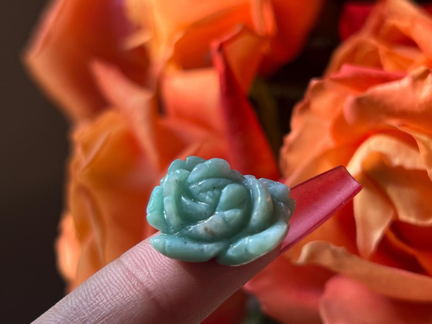 Precious Larimar Flower, Larimar Charm, Larimar Flower, Larimar Cab, Larimar stone cabs, Crystal Gifts, Spiritual Gifts, Crystal Jewelry