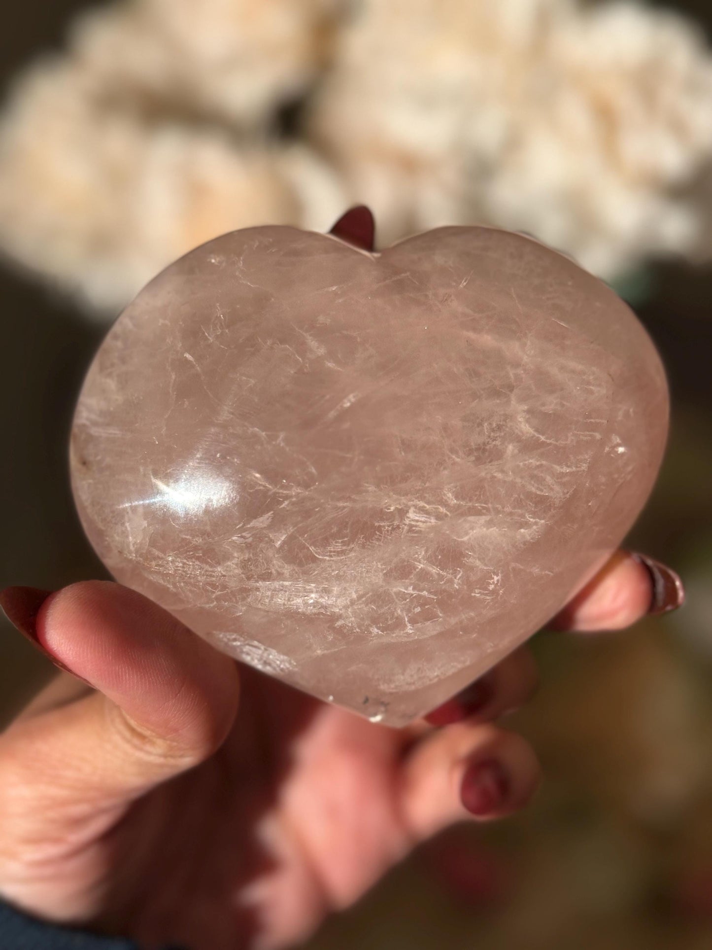 Star Flash Rose Quartz Heart, Rose Quartz Heart, Rose Quartz, Crystals For Love, Crystal Gifts, Crystal hearts, Double Star Rose Quartz