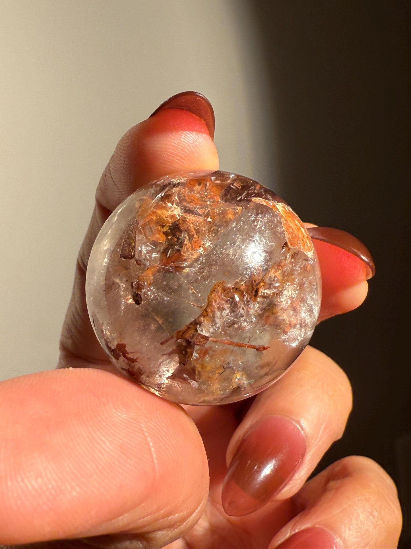 Red Rutile Quartz, Copper Rutilated Quartz Sphere, Copper Rutile, Rutilated Quartz, Crystals, Crystal Gifts, Unique Gift Idea,
