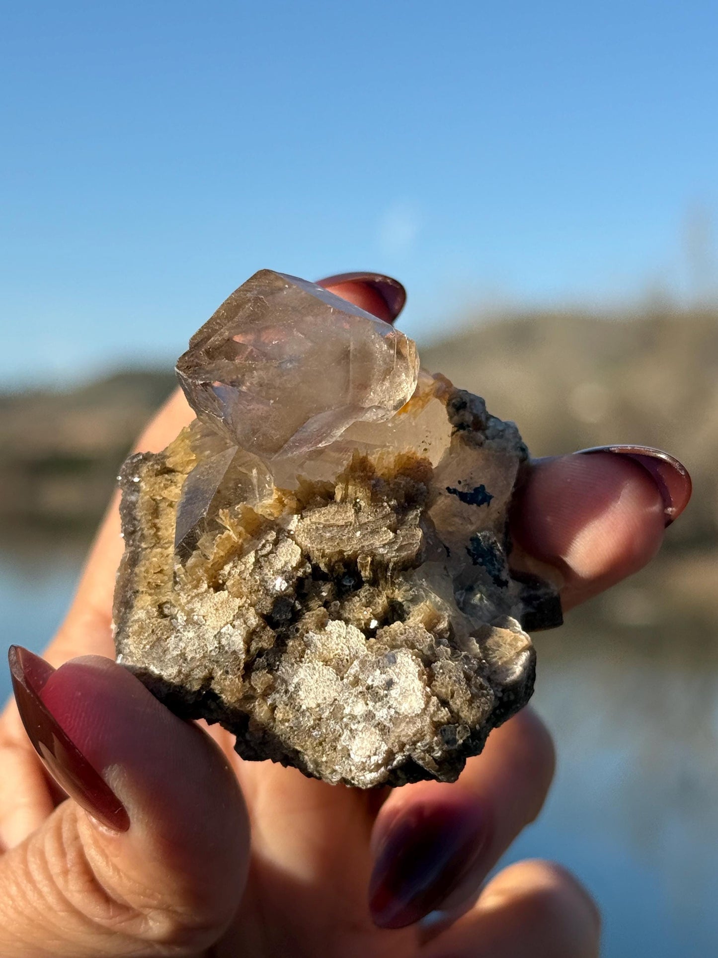 Smoky Quartz Scepter With Golden Mica, Enhydro Quartz, Smoky Quartz Enhydro, Raw Smoky Quartz Specimen, Tucson Gem Show Find