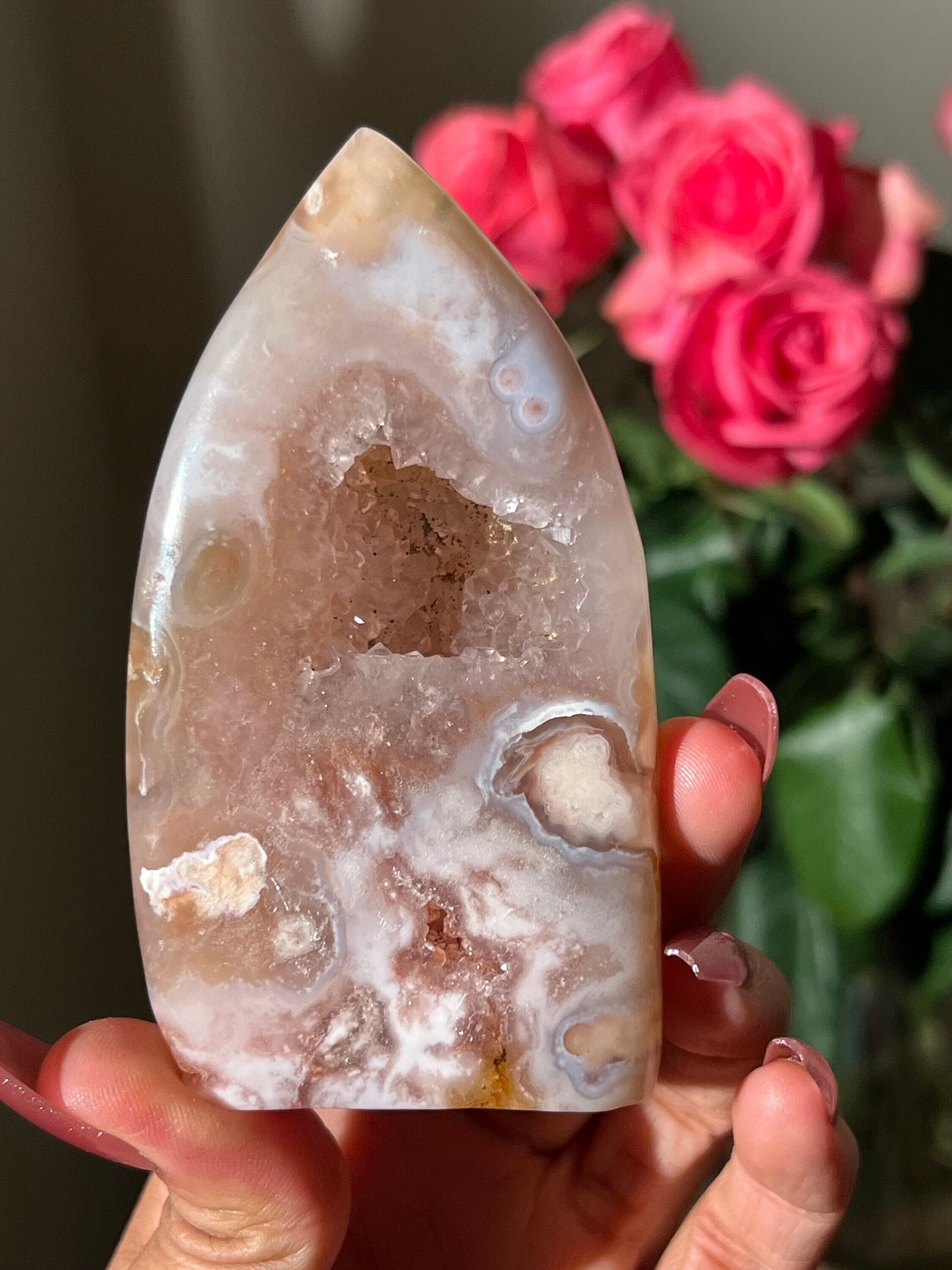 Druzy Flower Agate, Pink Flower Agate, Flower Agate and Quartz, Pink Amethyst, Pink Flower Agate, Pink Amethyst free form, Small Size