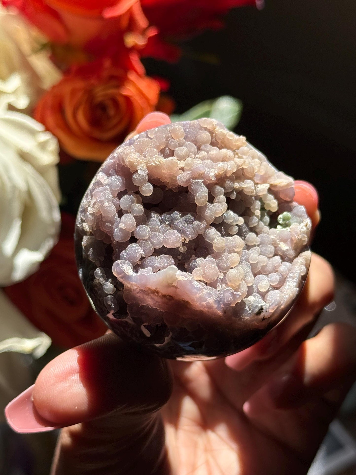 Grape Agate Sphere, Druzy Grape Agate, Botryoidal Chalcedony, Grape Agate Cluster, Purple Chalcedony, Regular grade