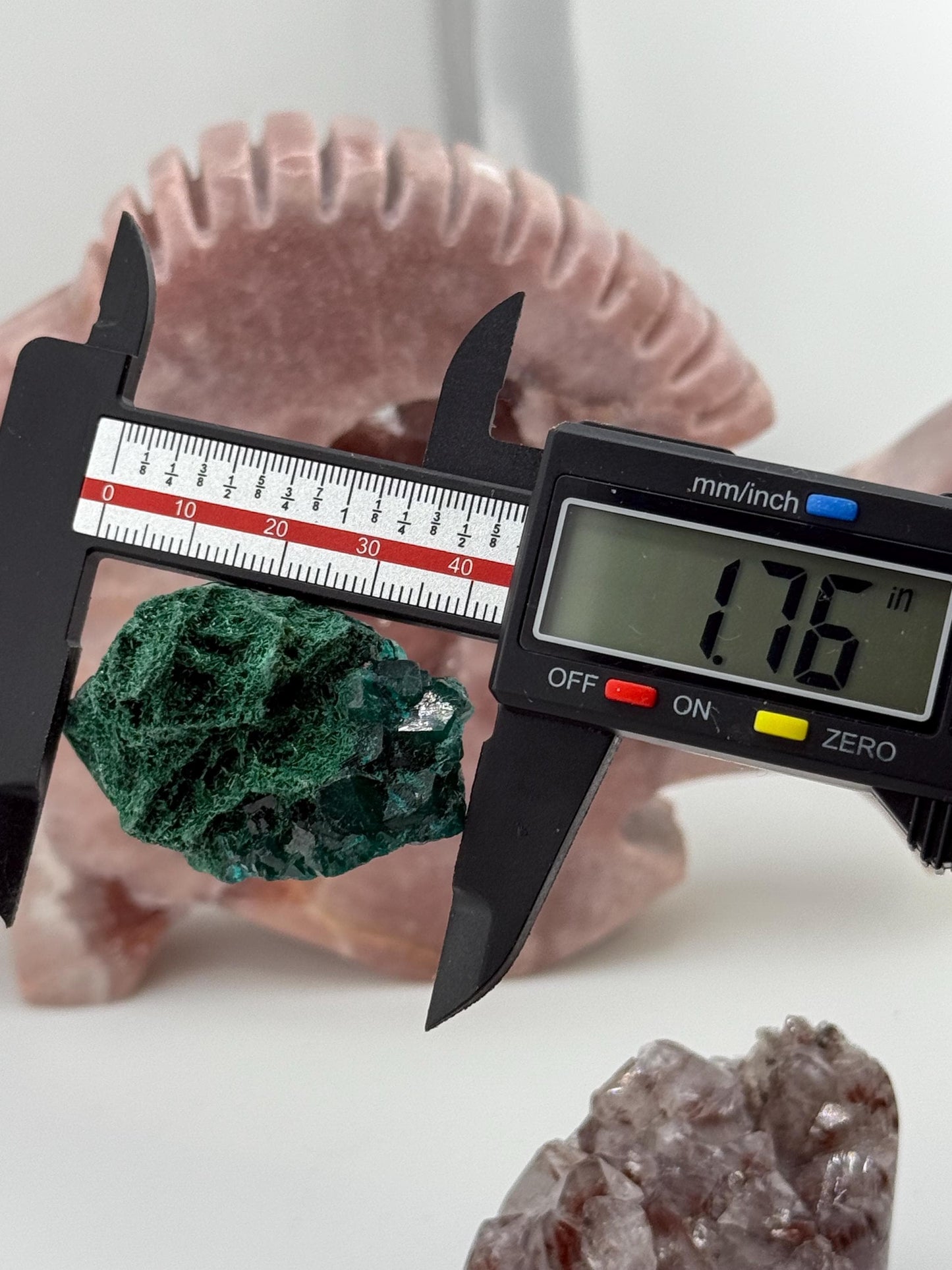 Dioptase with Malachite, Natural Raw Dioptase, Dioptase from Republic of the Congo, Fibrous Malachite, Fossils and Minerlas